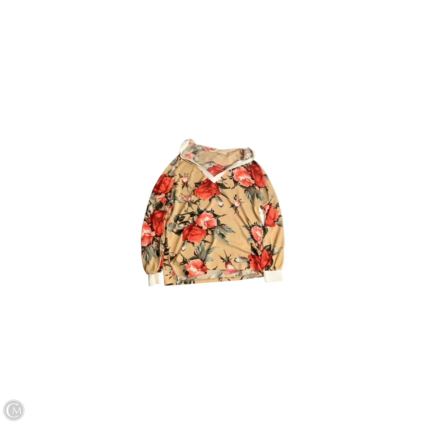Top Long Sleeve Basic By Clothes Mentor In Red & Tan, Size: S