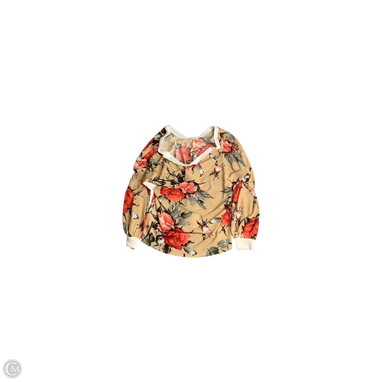 Top Long Sleeve Basic By Clothes Mentor In Red & Tan, Size: S