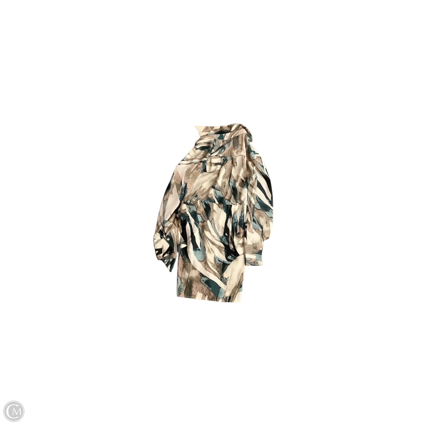 Dress Casual Midi By Shein In Green & Tan, Size: 2
