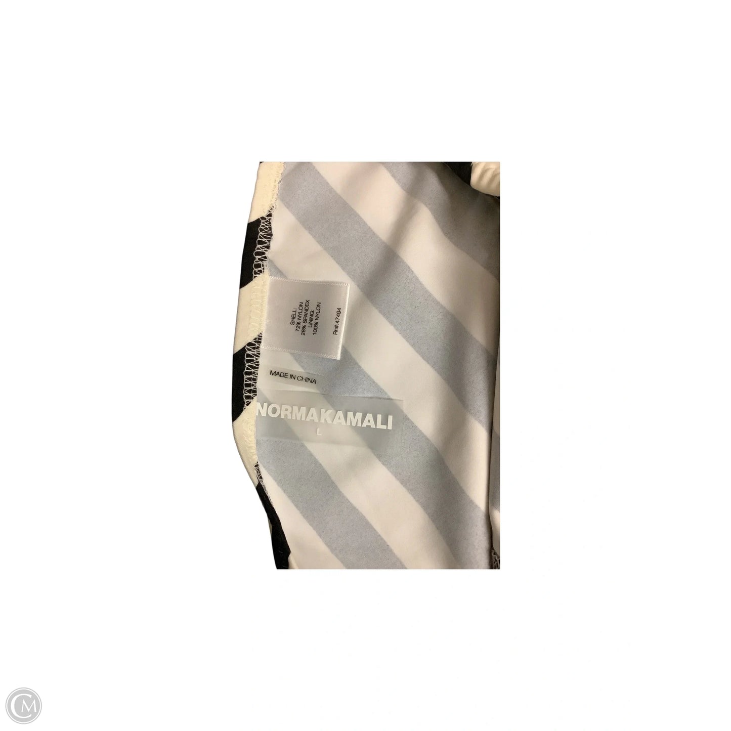 Swimsuit 2pc By Norma Kamali In Black & Cream, Size: L