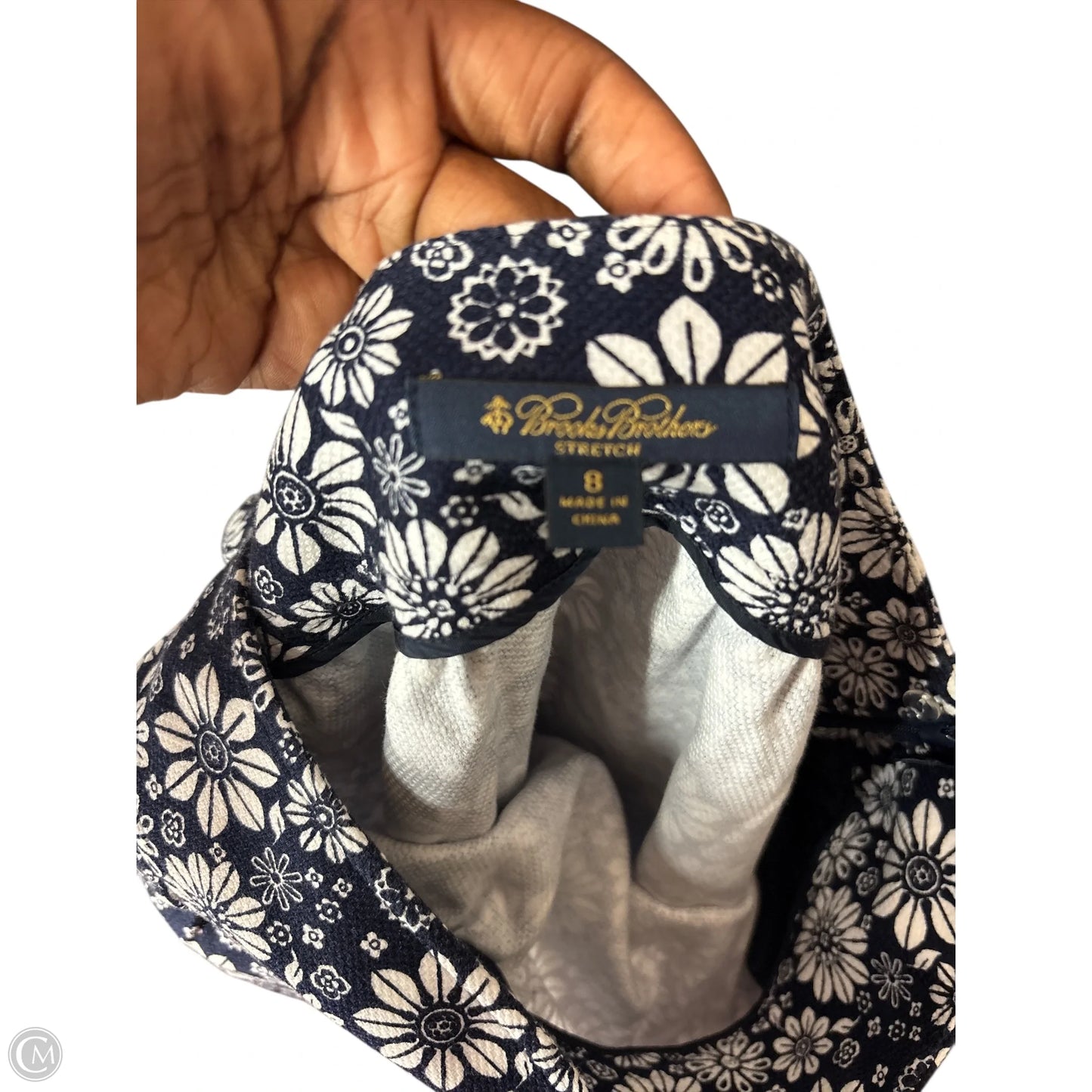 Skirt Midi By Brooks Brothers In Blue & White, Size: 8