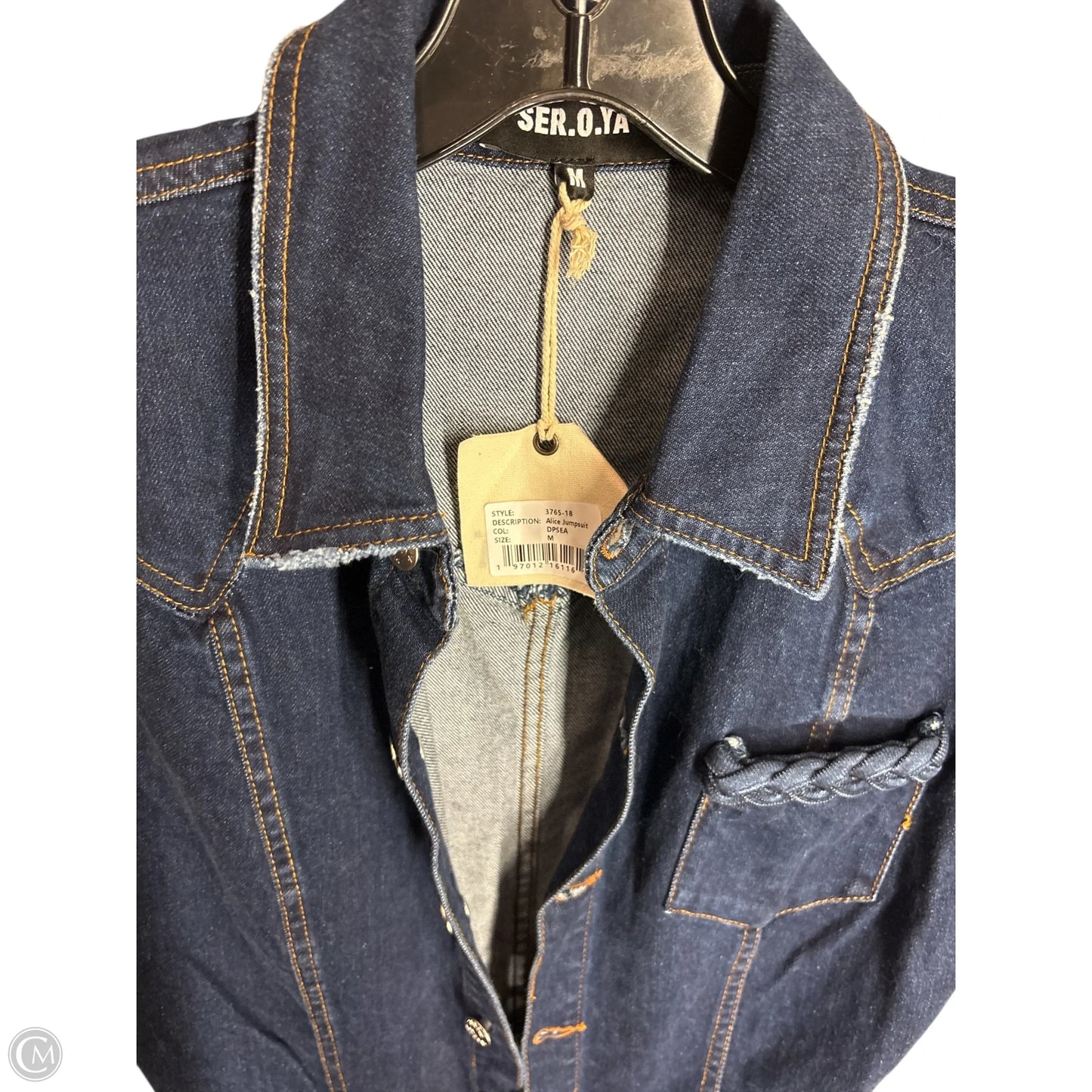 Jumpsuit By Clothes Mentor In Blue Denim, Size: M