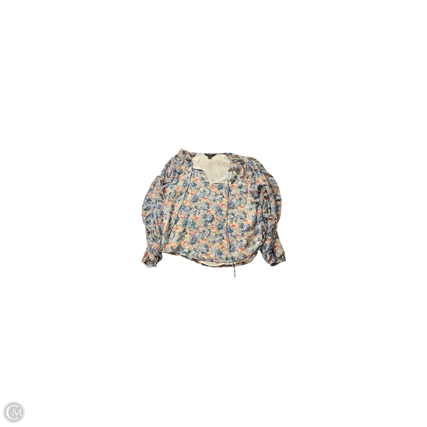 Top Long Sleeve Basic By Lauren By Ralph Lauren In Floral Print, Size: M