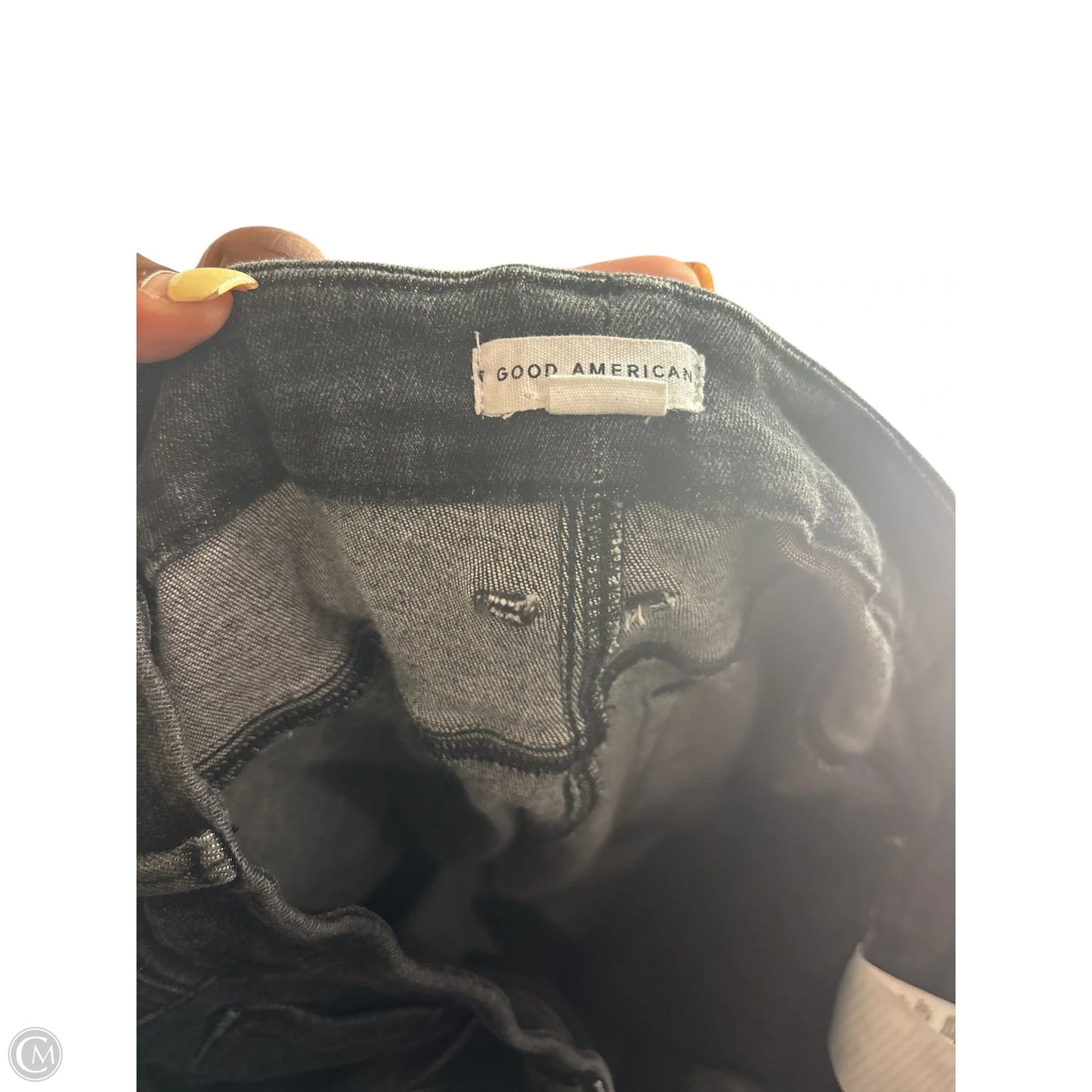 Jeans Skinny By Good American In Black Denim, Size: 16