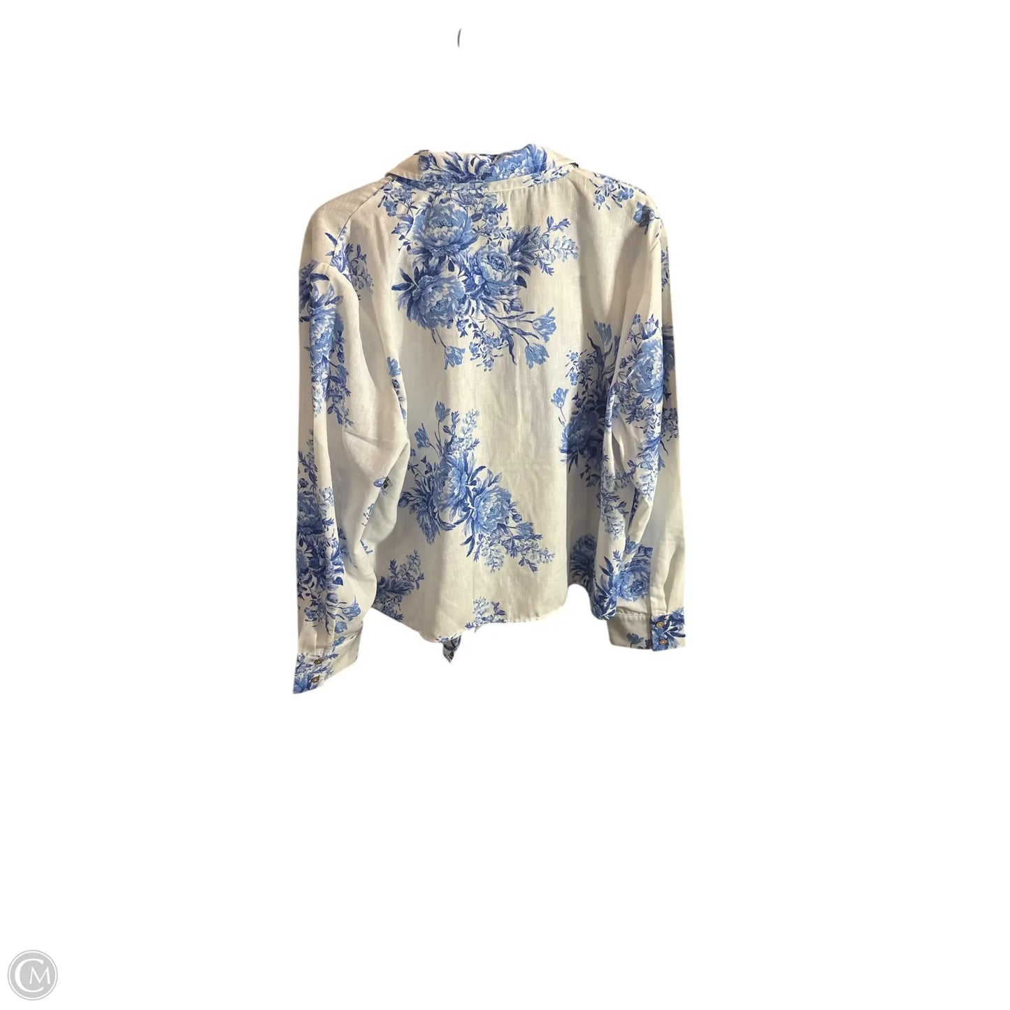 Top Long Sleeve Basic By Clothes Mentor In Blue & White, Size: Xl