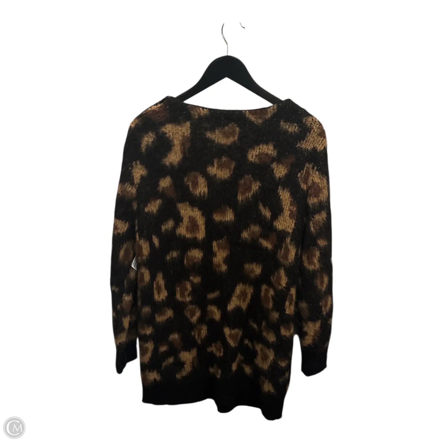 Sweater Cardigan By Clothes Mentor In Animal Print, Size: M
