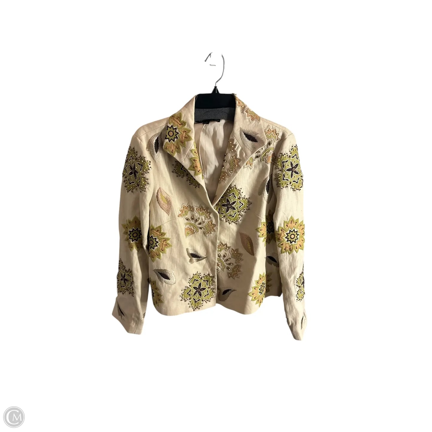 Blazer Designer By Lafayette 148 In Tan, Size: 12