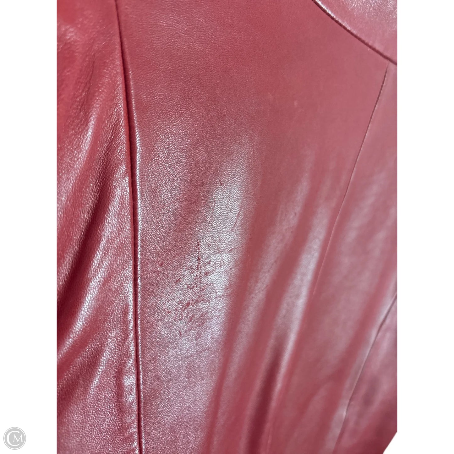 Jacket Leather By Cole-haan In Red, Size: 12