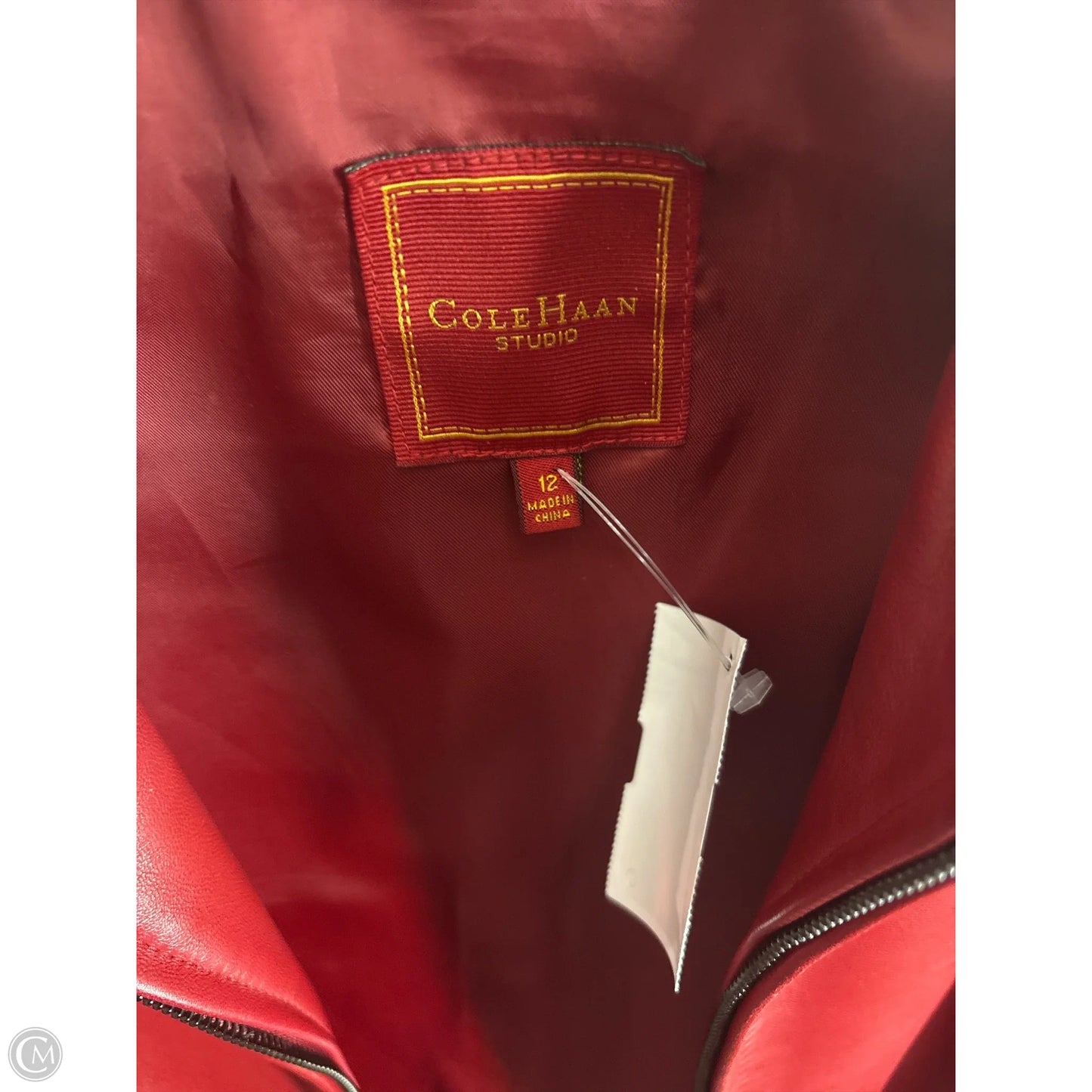 Jacket Leather By Cole-haan In Red, Size: 12