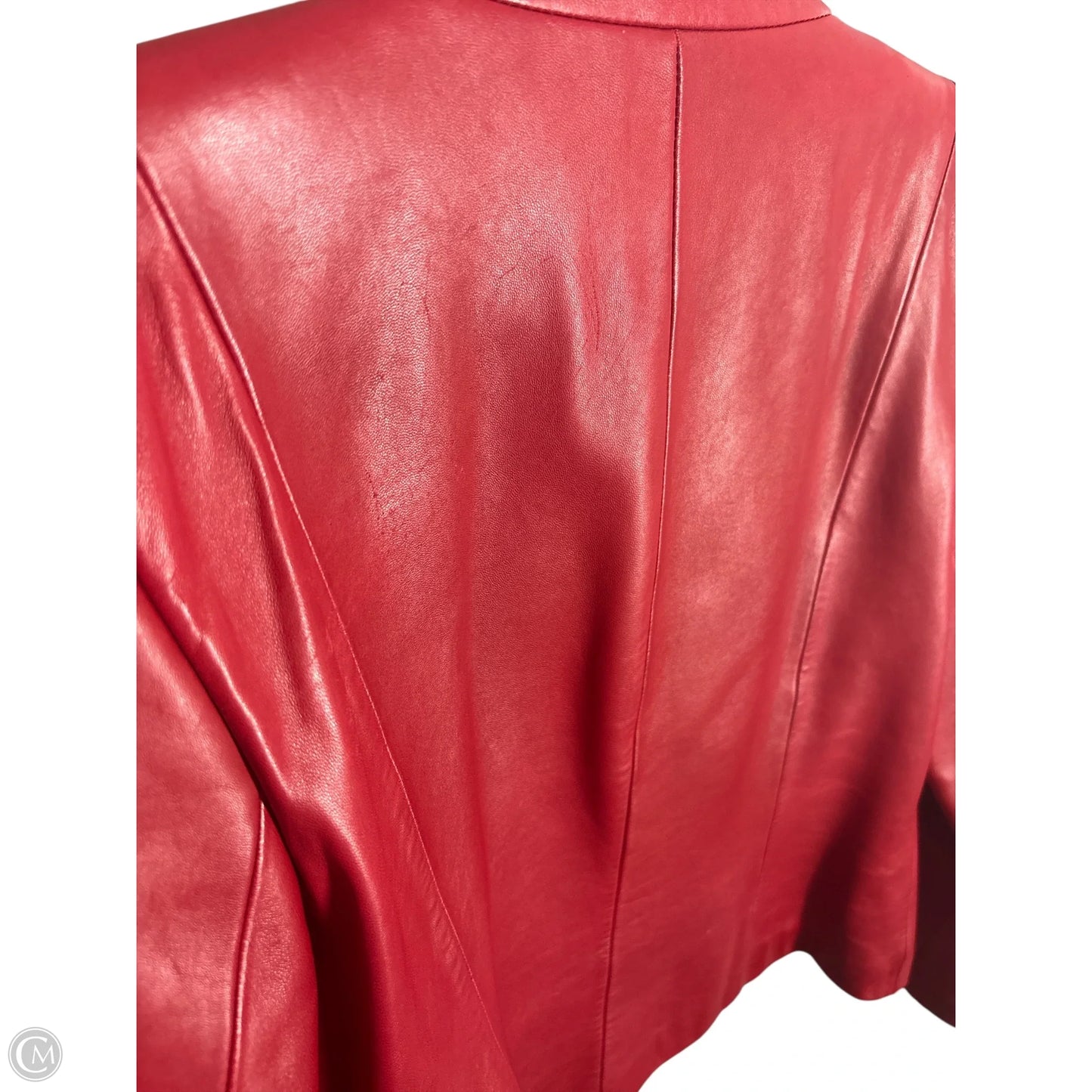 Jacket Leather By Cole-haan In Red, Size: 12
