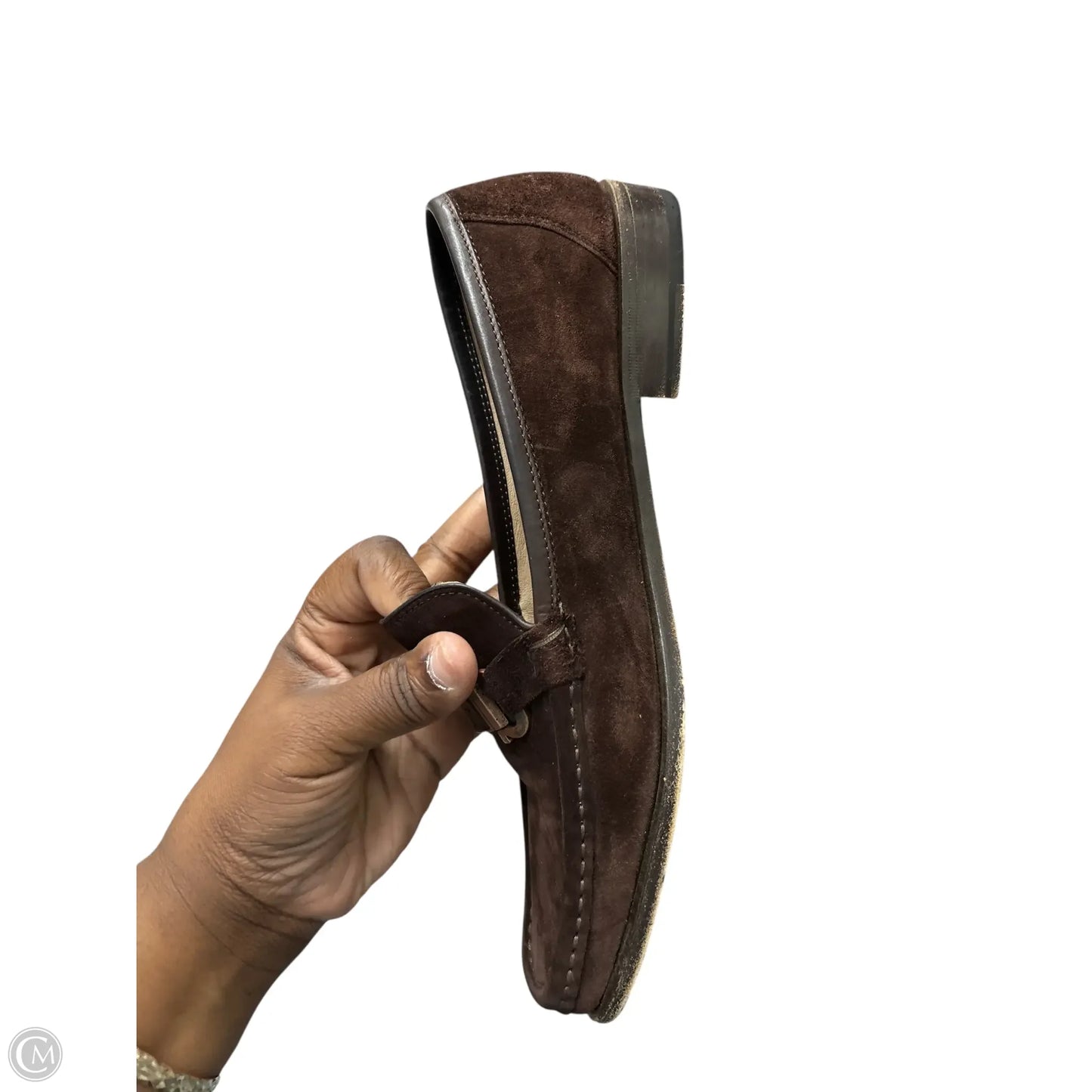 Shoes Luxury Designer By Ferragamo In Brown, Size: 9.5