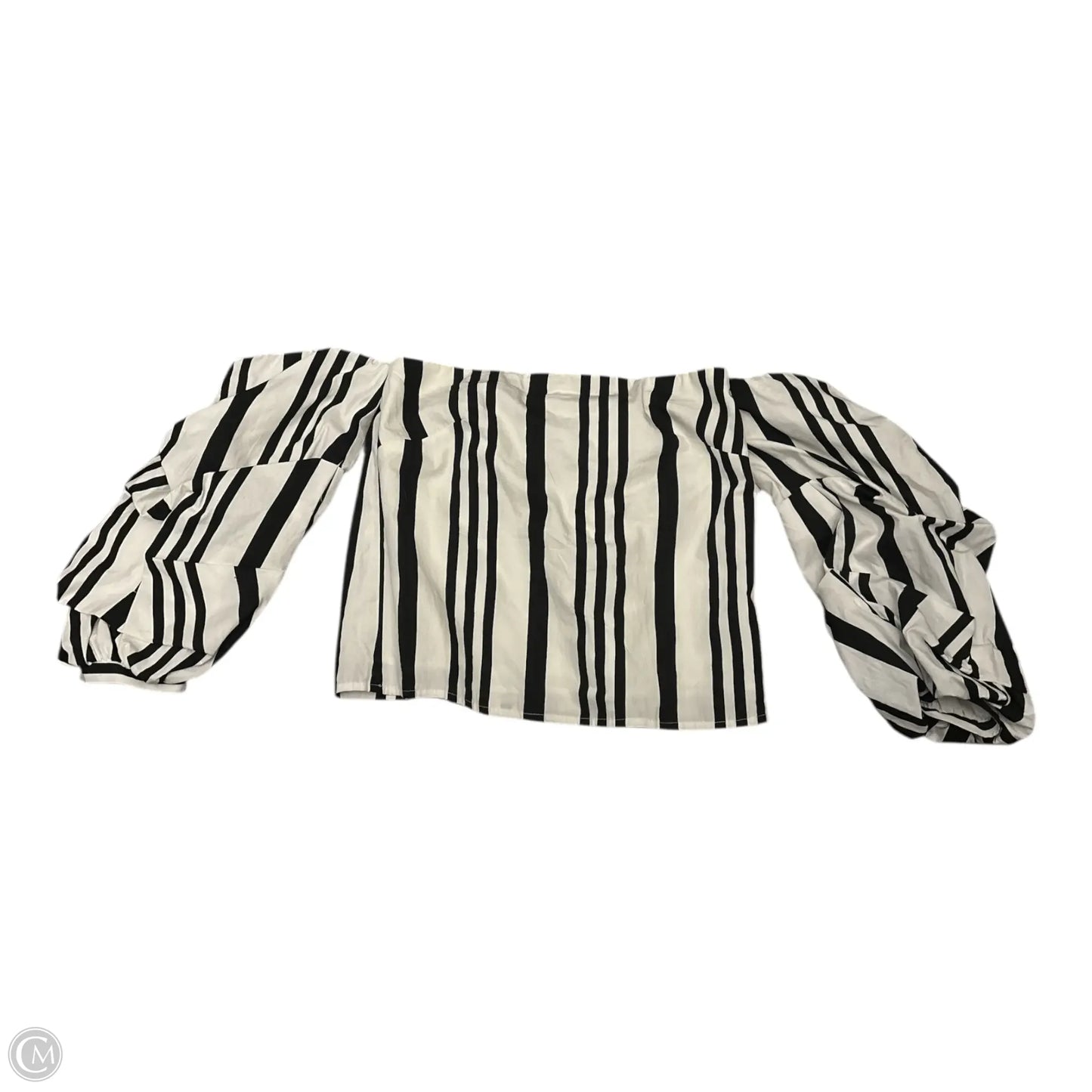 Top Long Sleeve Basic By Mare Mare In Black & White, Size: S
