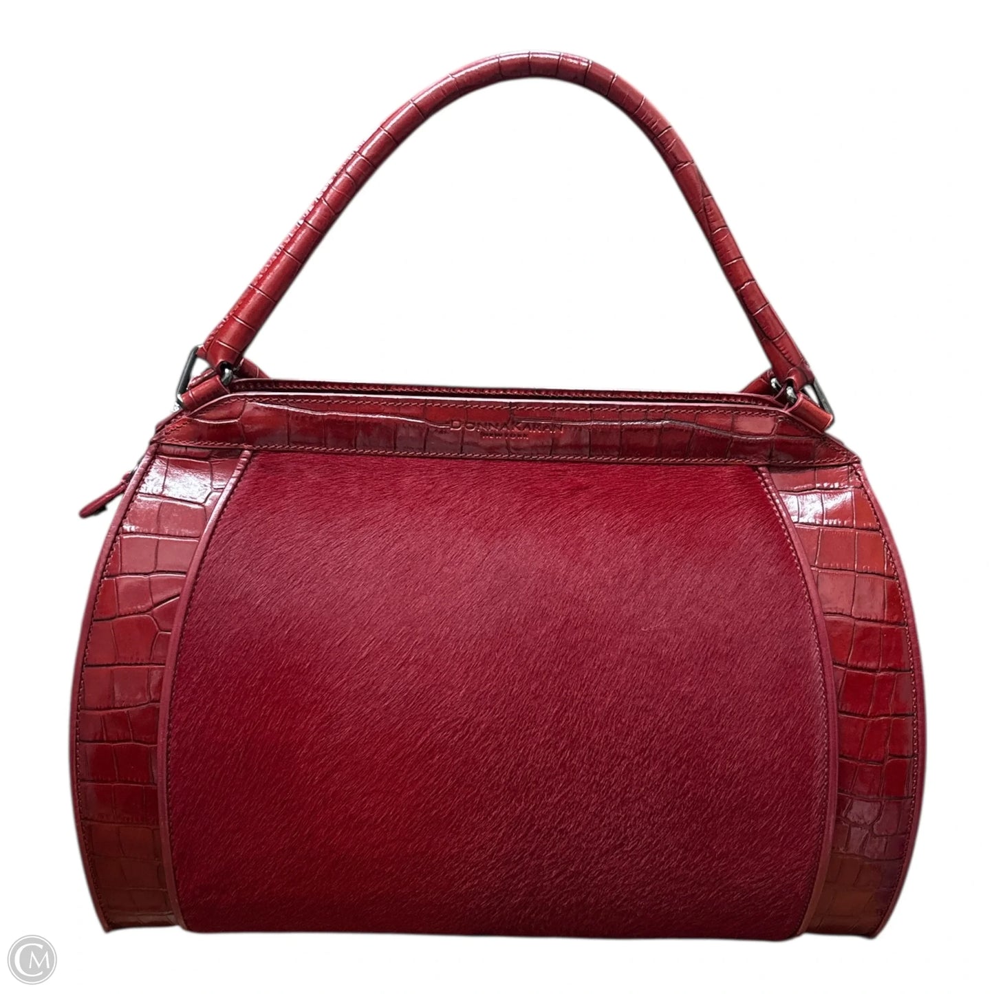 Handbag Leather By Donna Karan, Size: Large