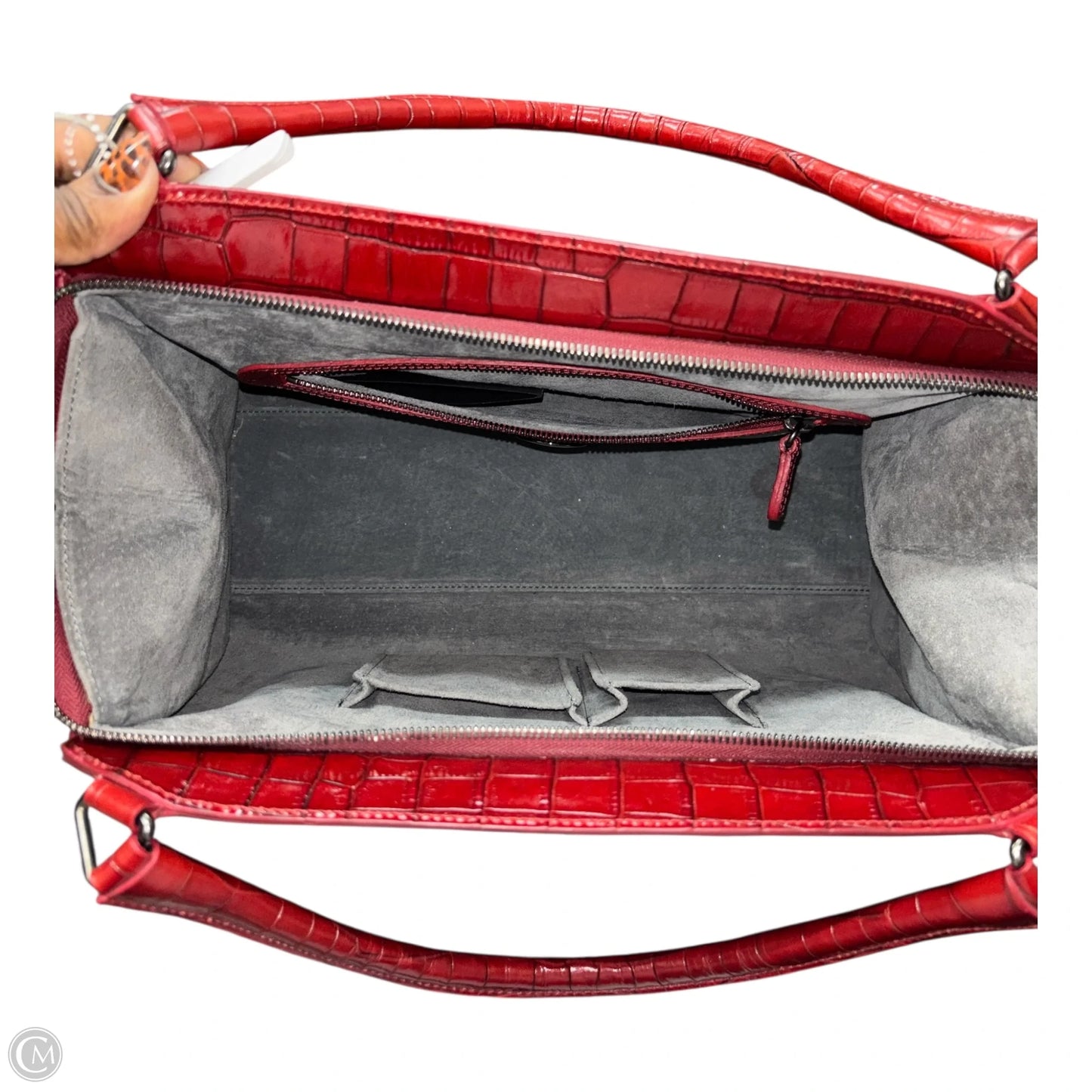Handbag Leather By Donna Karan, Size: Large