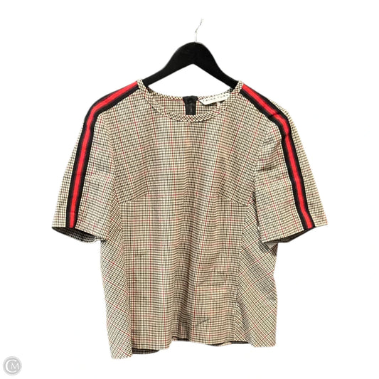 Top Short Sleeve Basic By Trina Turk In Plaid Pattern, Size: L
