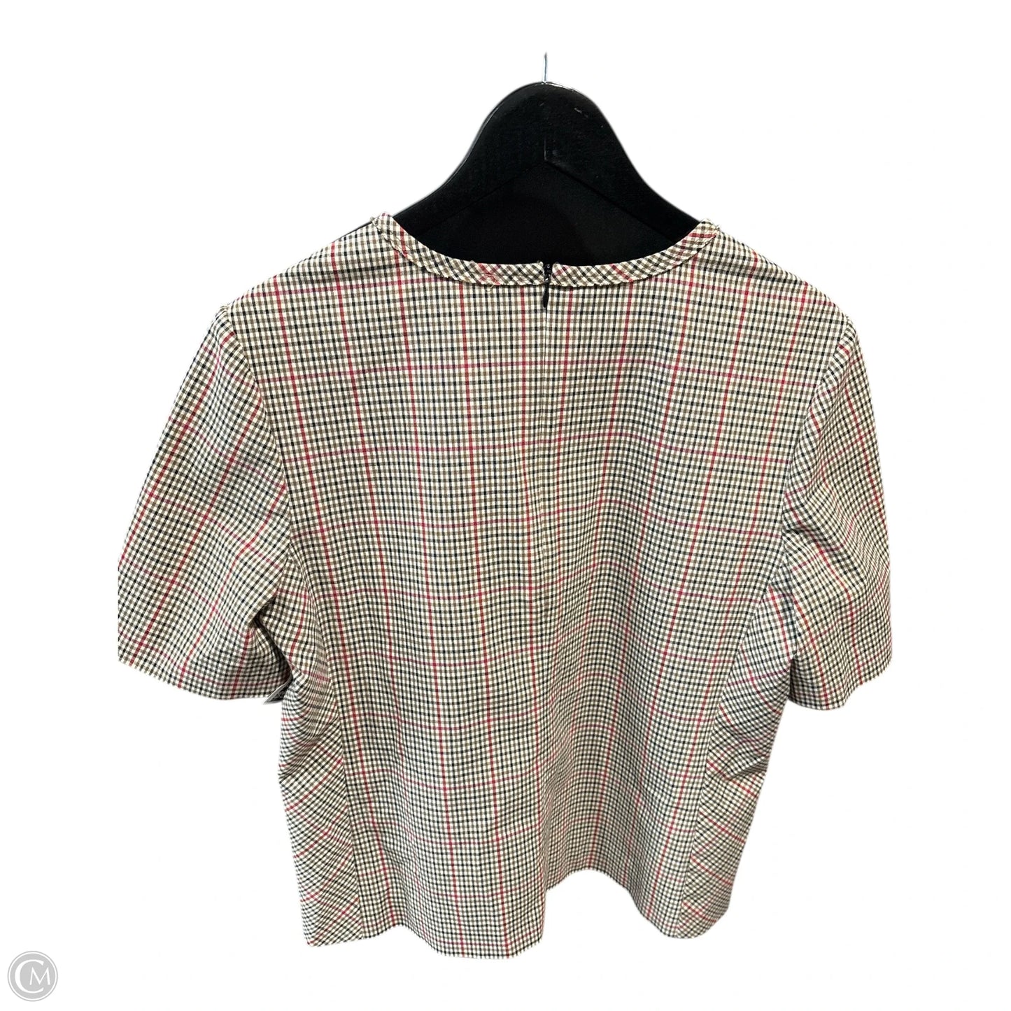 Top Short Sleeve Basic By Trina Turk In Plaid Pattern, Size: L
