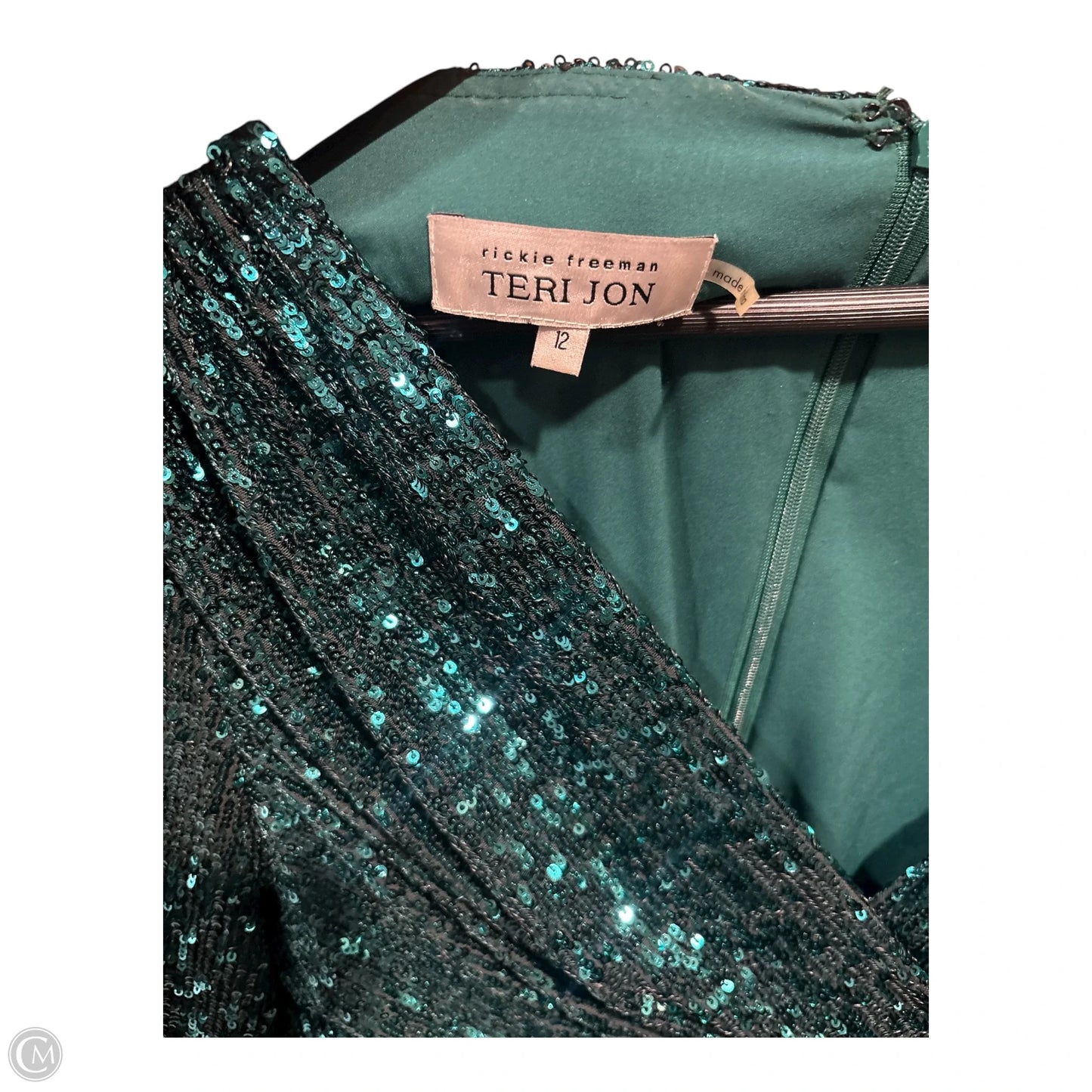 Dress Party Midi By Clothes Mentor In Green, Size: 12