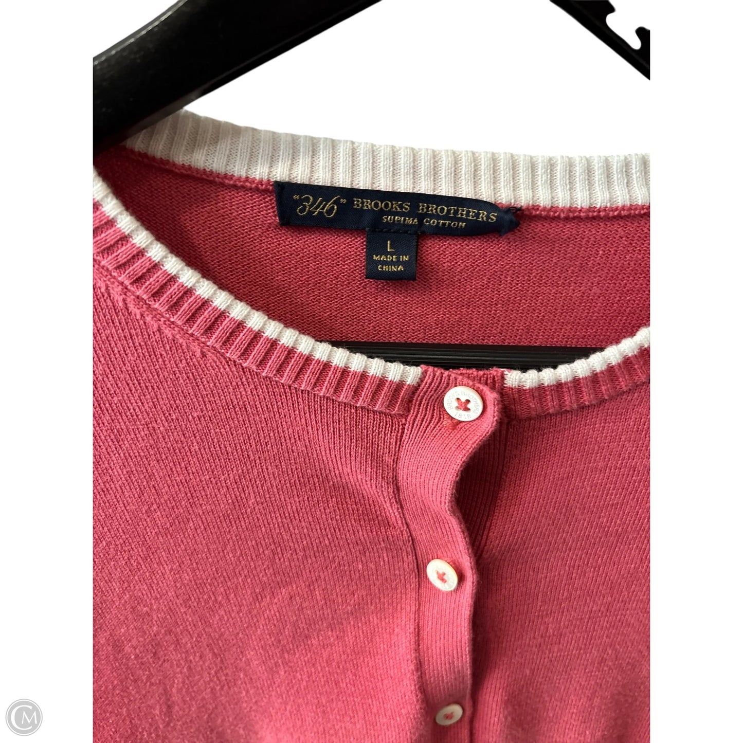 Sweater Cardigan By Brooks Brothers In Pink, Size: L