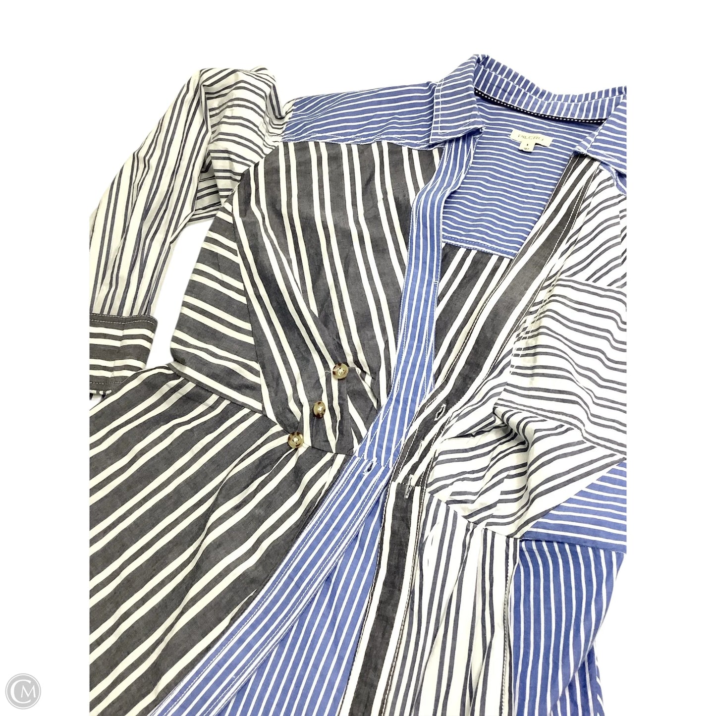 Top Long Sleeve Basic By Pilcro In Blue & Grey, Size: S