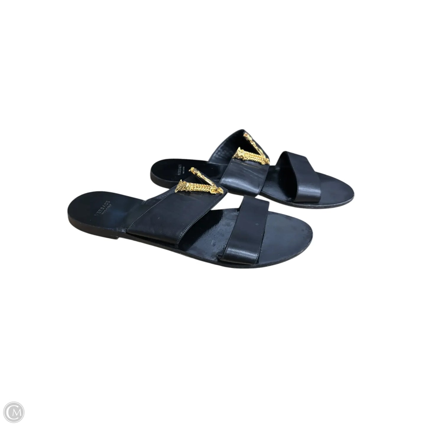 Sandals Luxury Designer By Versace In Black