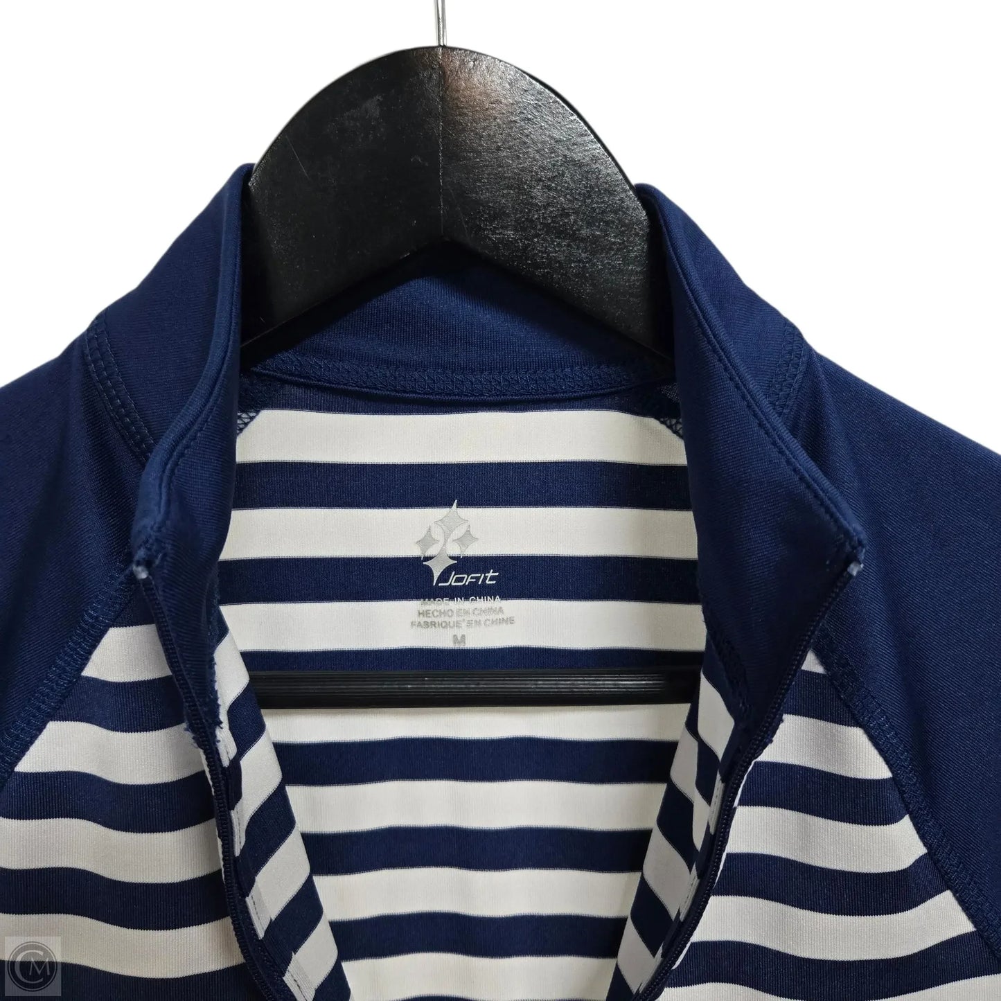 Athletic Top Short Sleeve By Jofit In Blue & White, Size: M