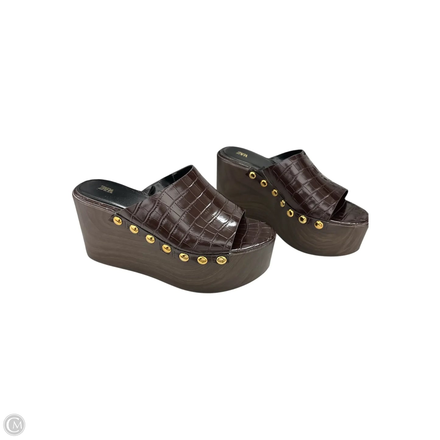 Sandals Heels Wedge By Zara In Brown, Size: 7