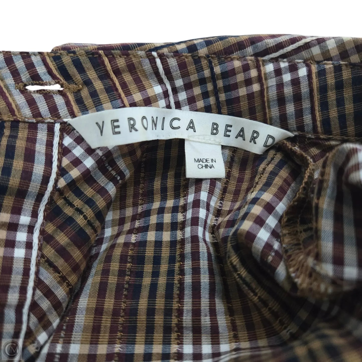 Top Long Sleeve Basic By Veronica Beard In Plaid Pattern, Size: S