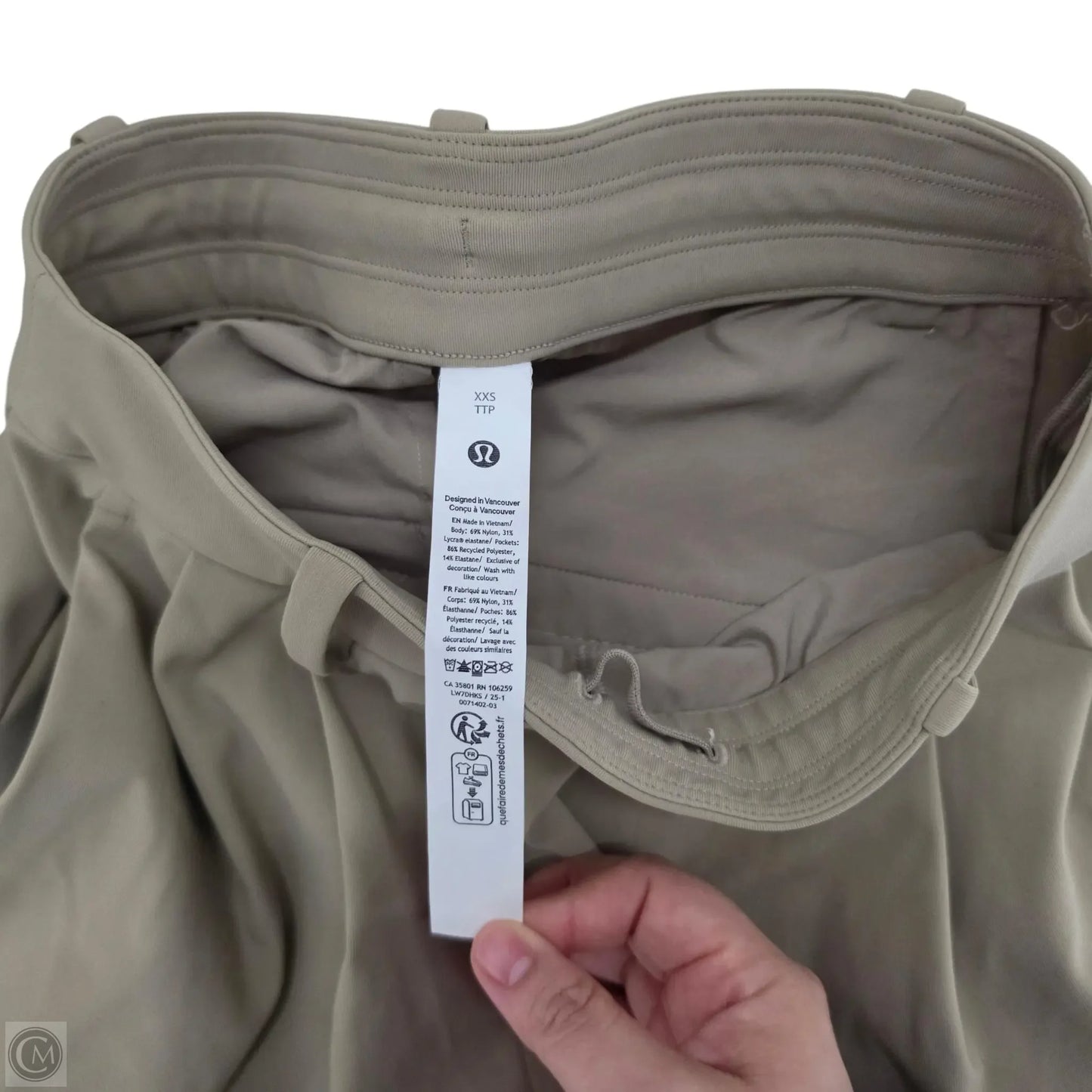 Athletic Shorts By Lululemon In Tan, Size: Xxs