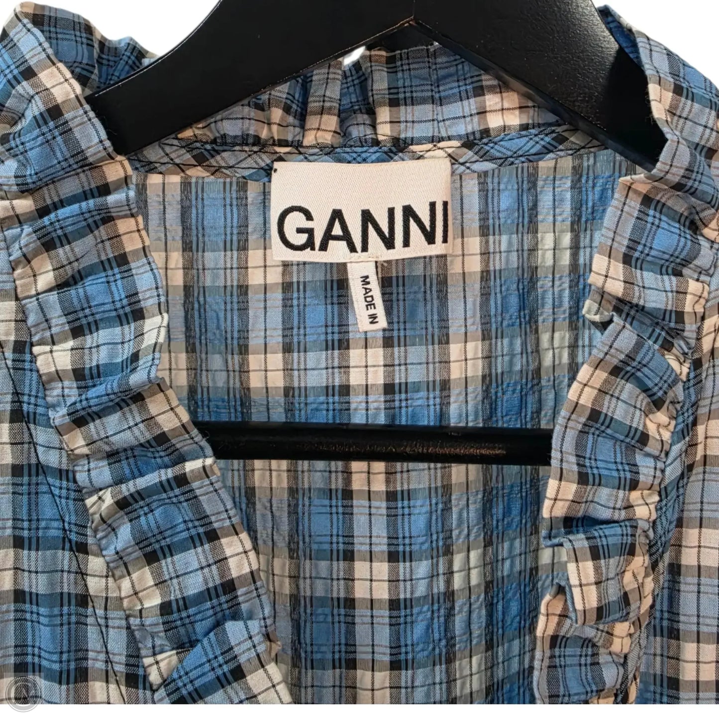 Dress Casual Midi By Ganni In Blue, Size: L