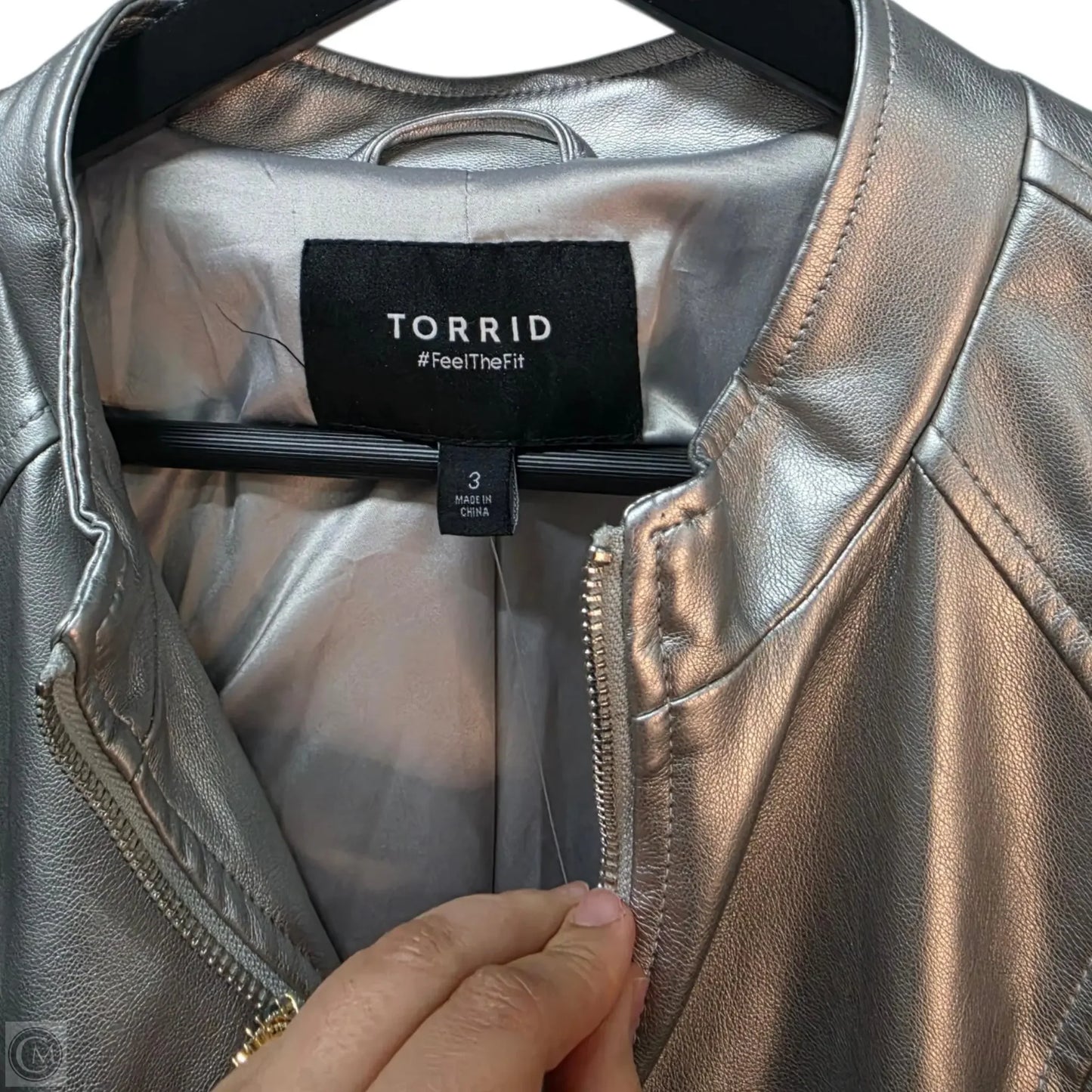 Jacket Other By Torrid In Silver, Size: 3x