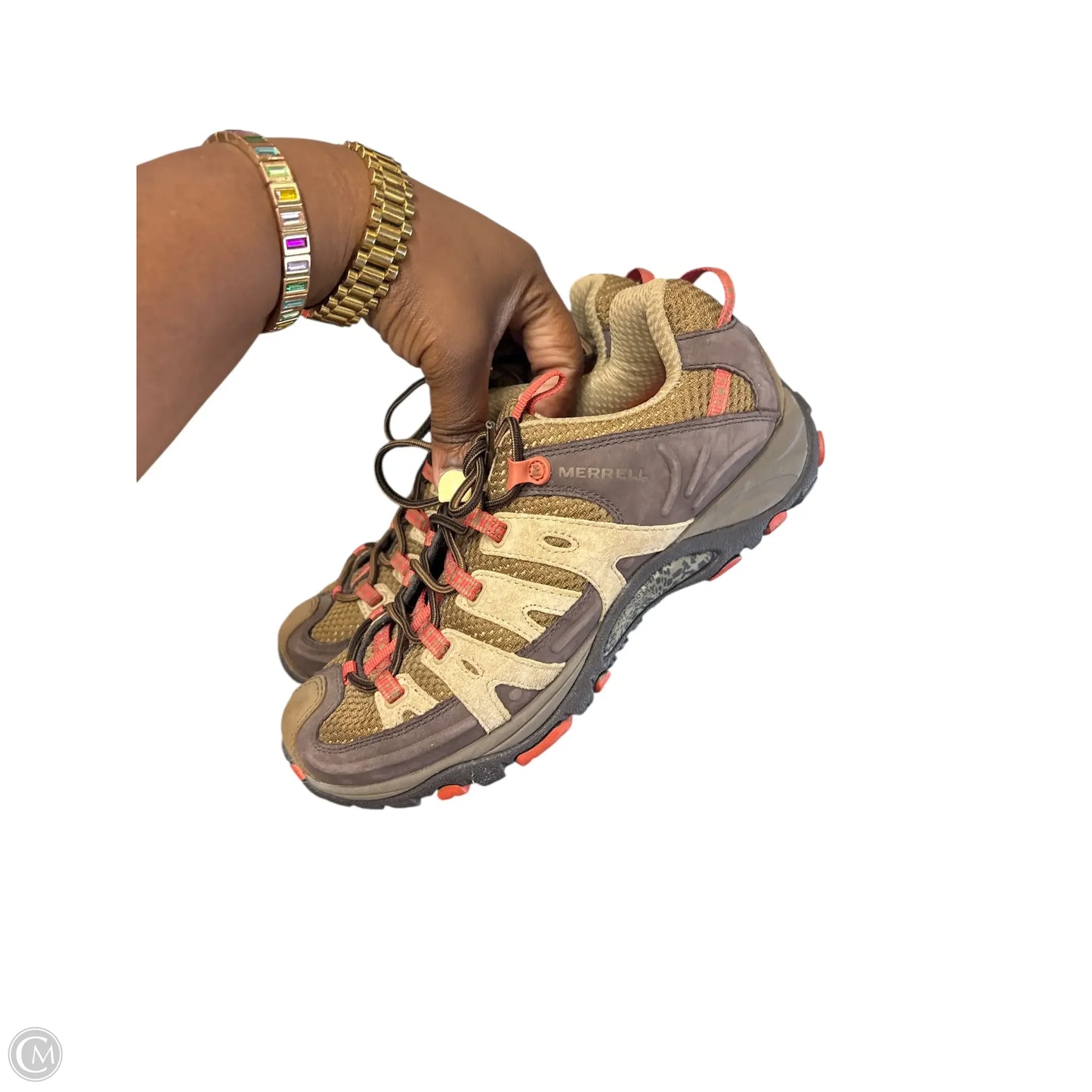 Shoes Sneakers By Merrell In Brown & Orange, Size: 8