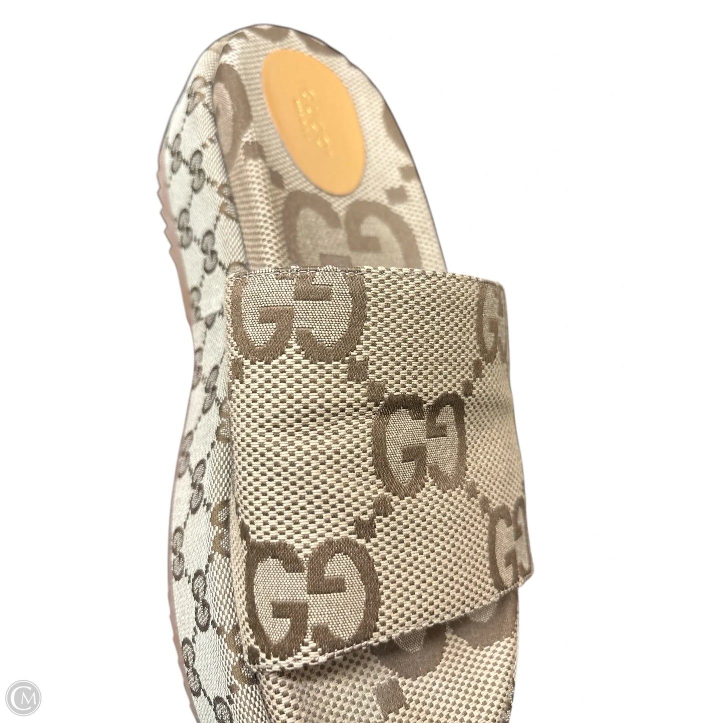 Sandals Luxury Designer By Gucci In Brown, Size: 9