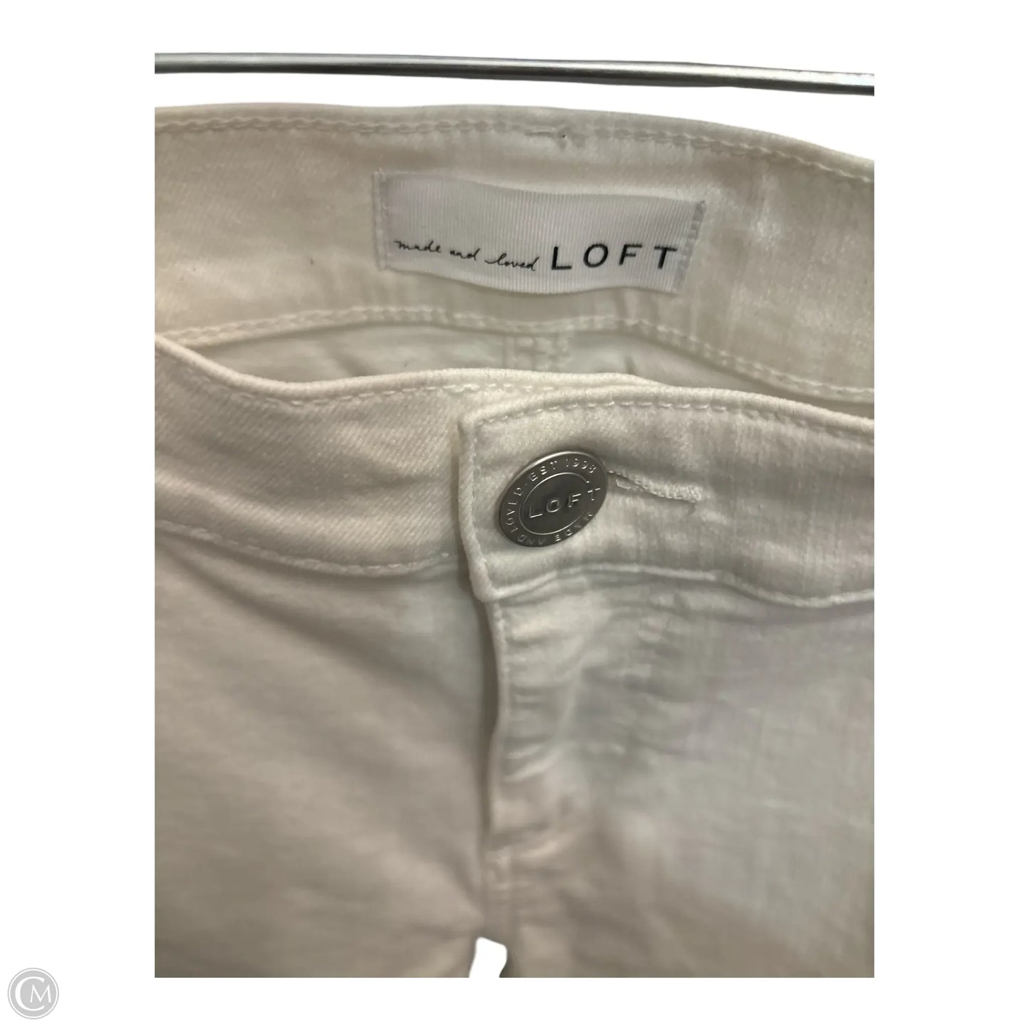Jeans Cropped By Loft In White, Size: 10