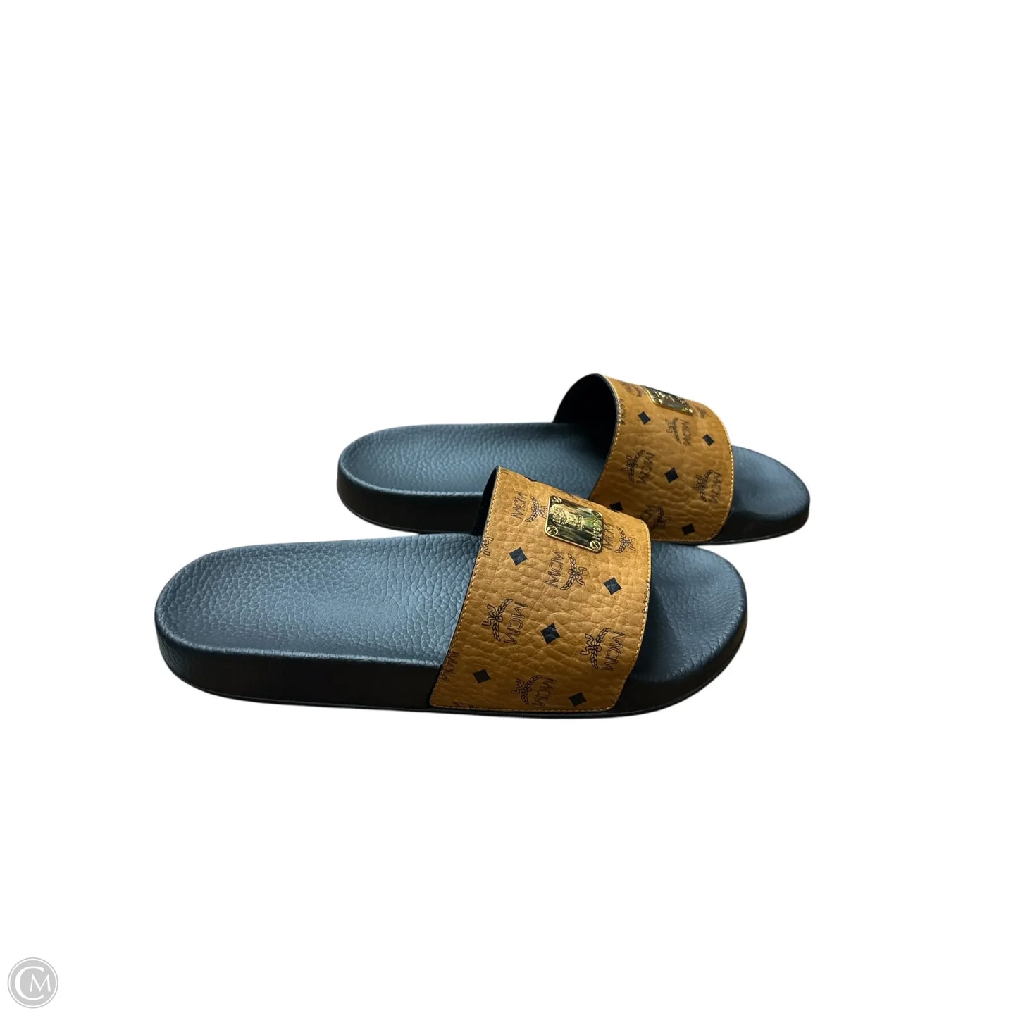 Sandals Luxury Designer By Mcm In Black & Brown, Size: 11