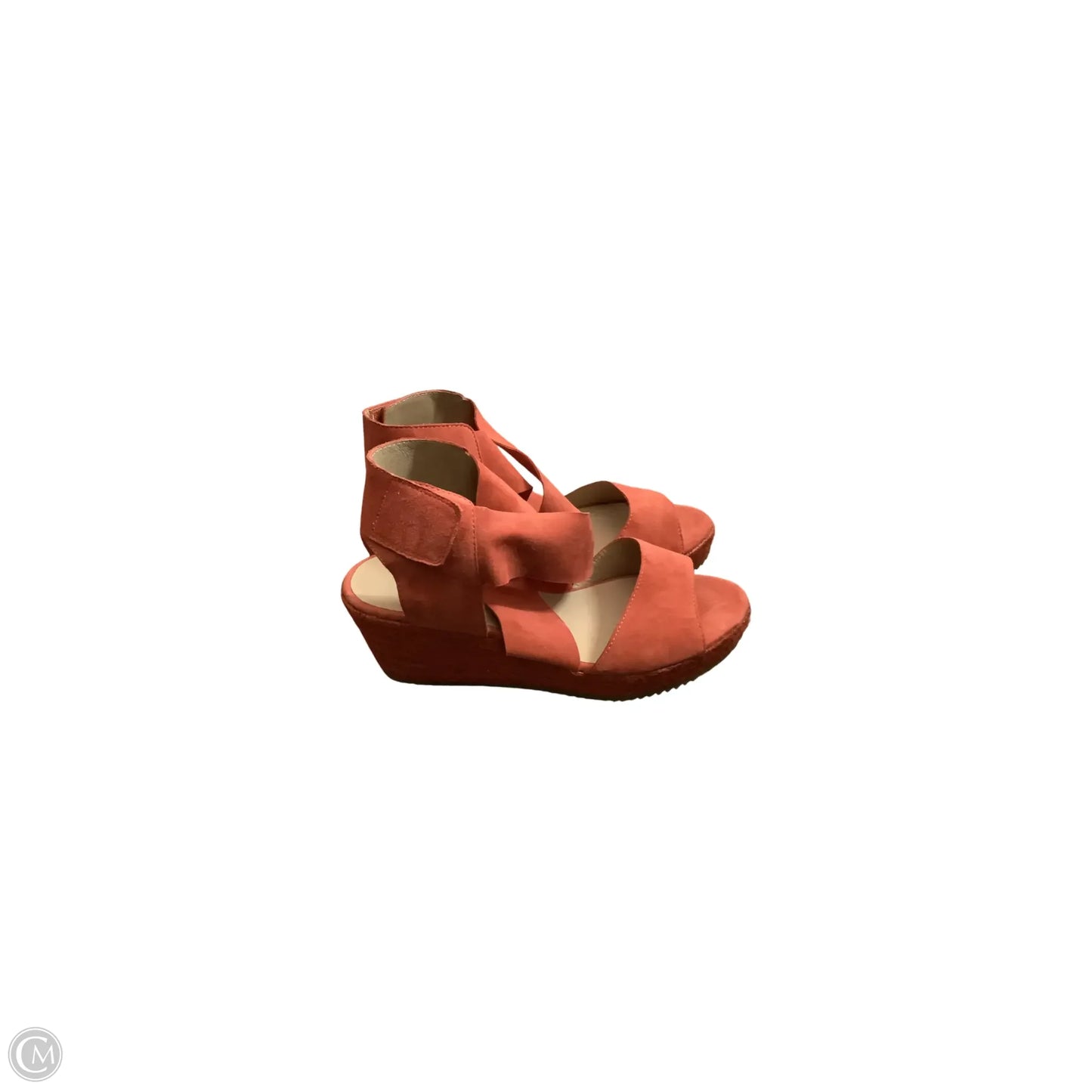 Sandals Heels Wedge By Eileen Fisher In Coral, Size: 9.5