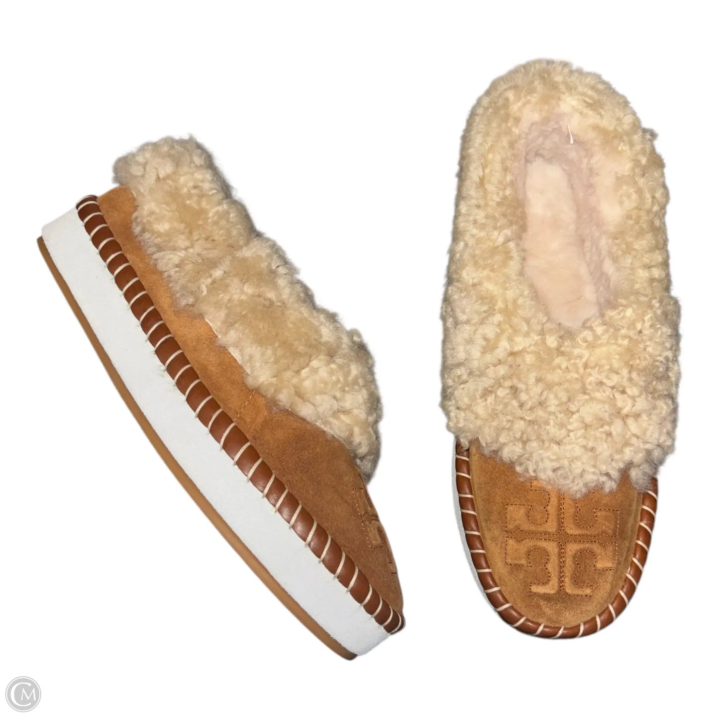 Slippers Designer By Tory Burch In Tan, Size: 10