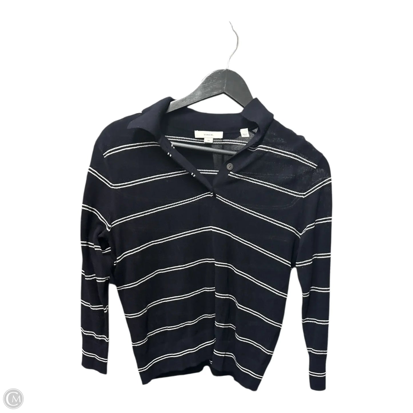 Top Long Sleeve Basic By Vince In Navy, Size: S