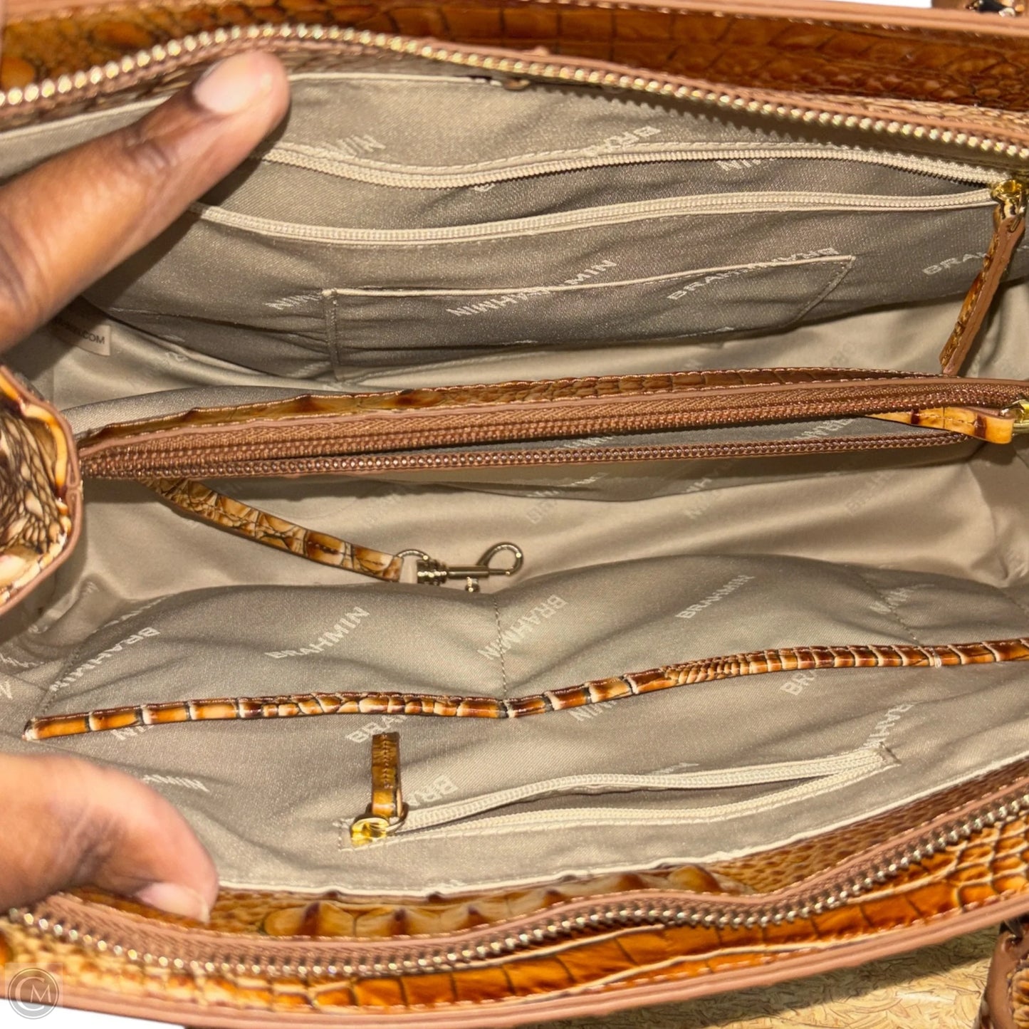 Handbag Designer By Brahmin, Size: Large
