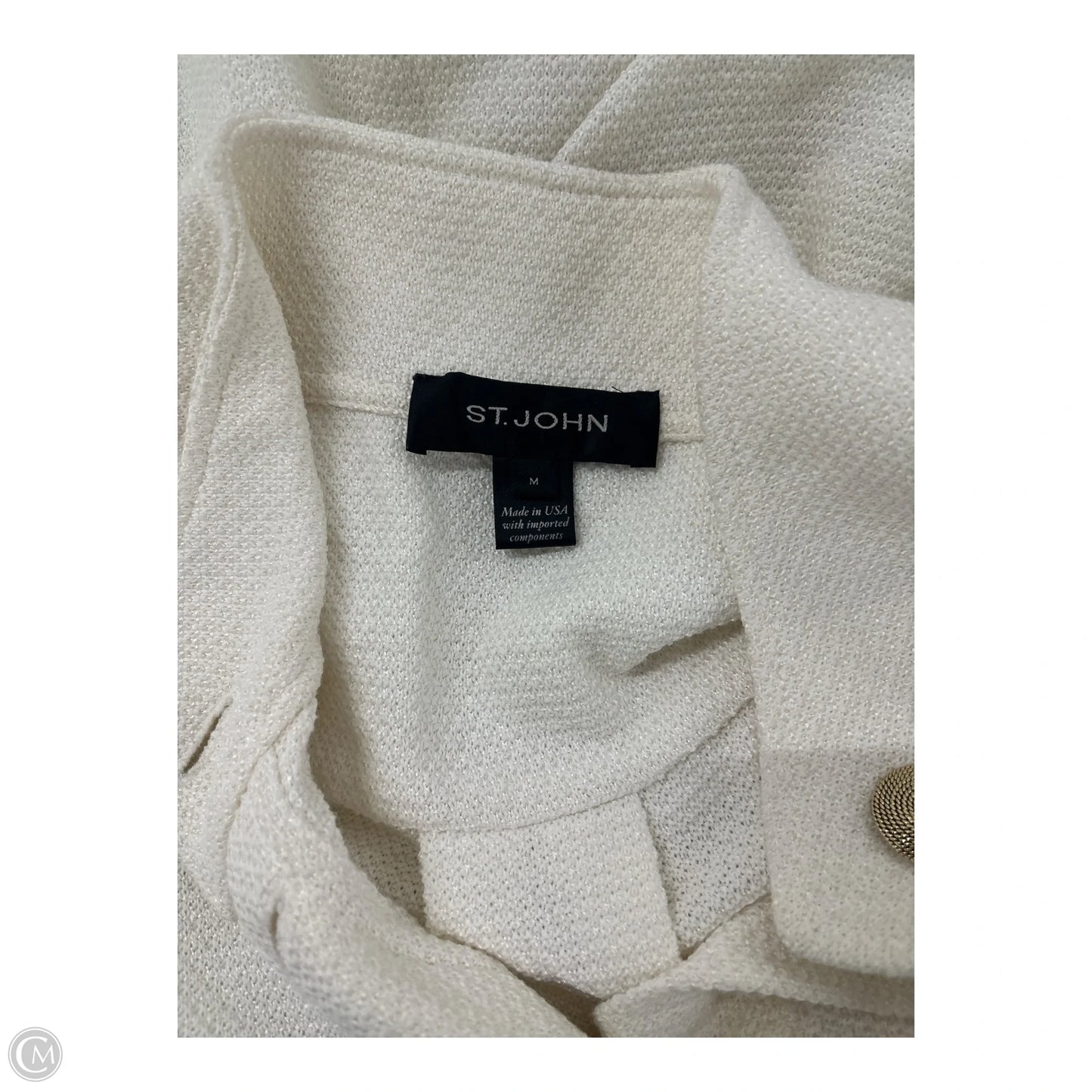 Blazer Luxury Designer By St John Collection In White, Size: M