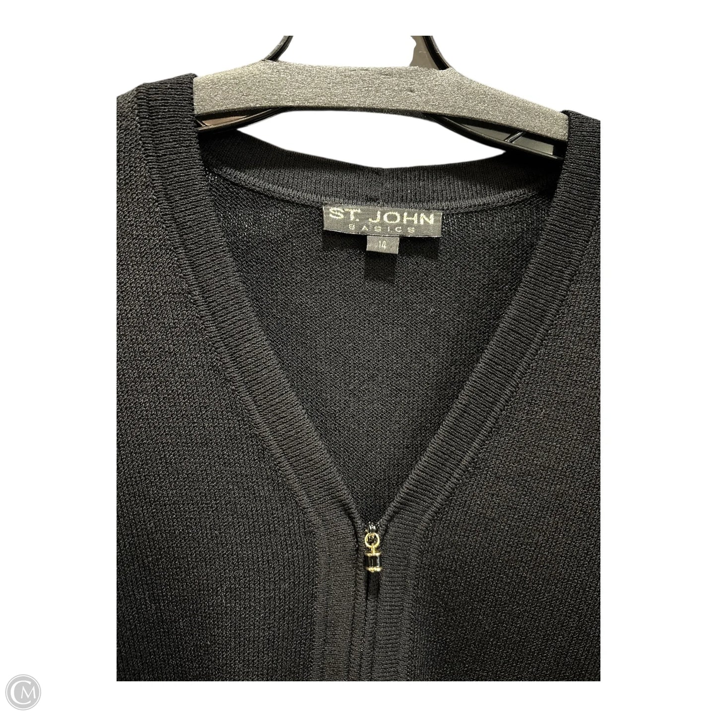 Sweater Cardigan Luxury Designer By St John Collection In Black, Size: 14