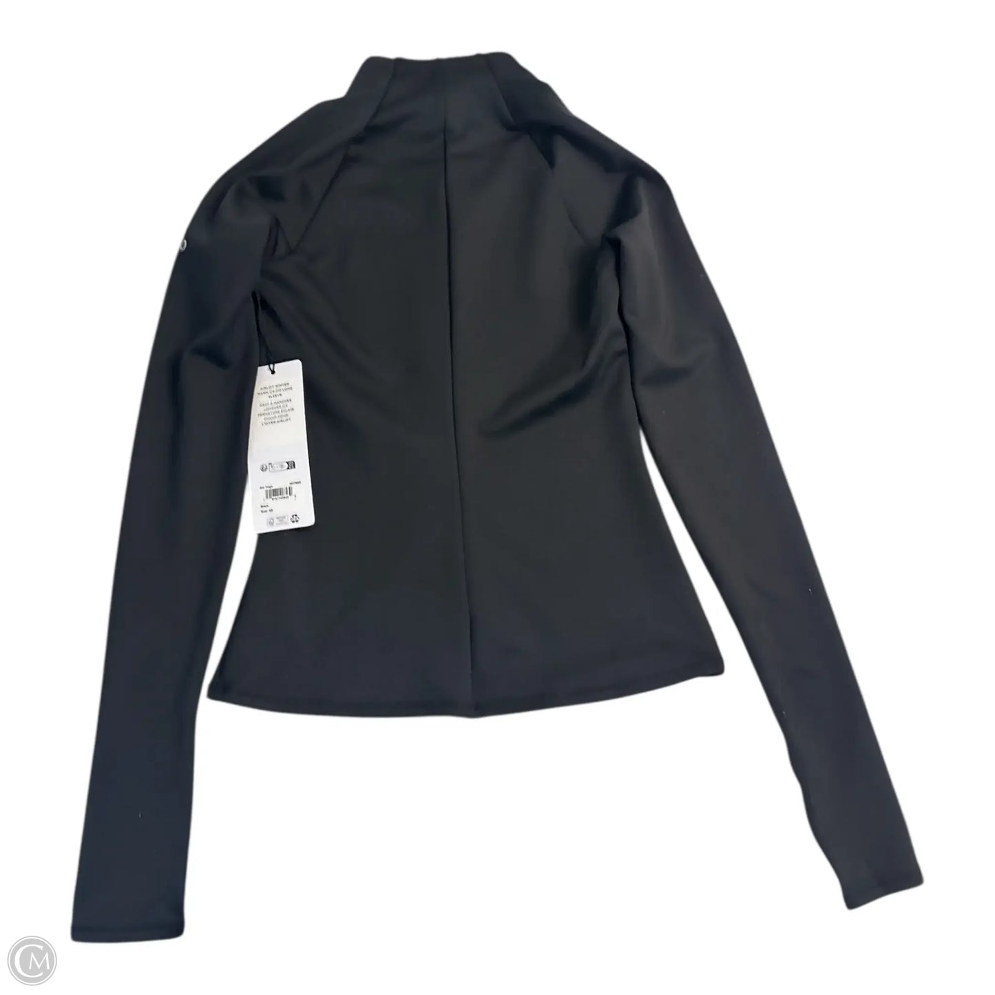 Athletic Top Long Sleeve Collar By Alo In Black, Size: Xs