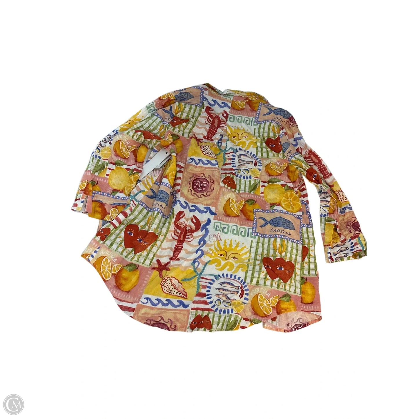 Top Long Sleeve Basic By Calypso St Barth In Tropical Print, Size: L