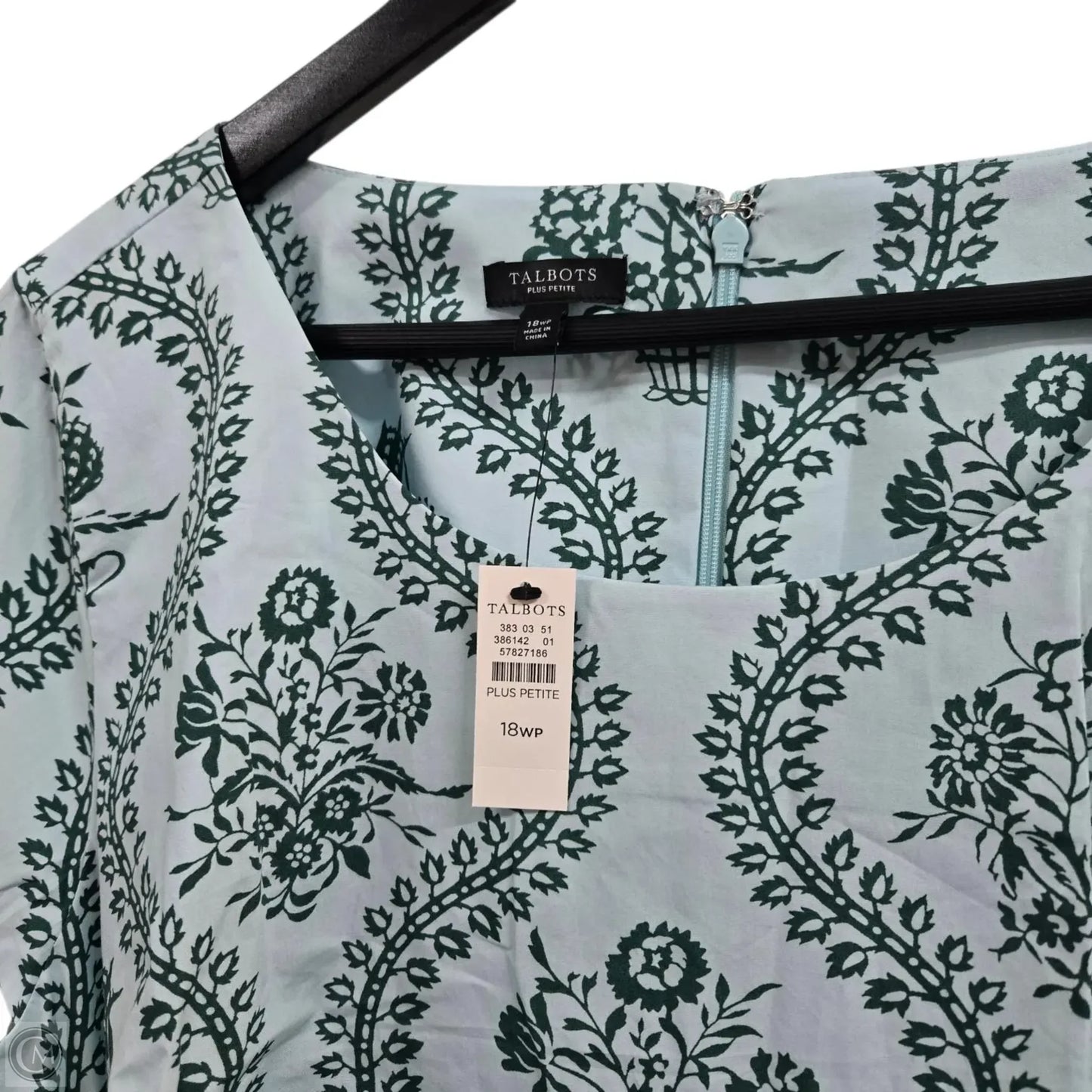 Dress Casual Midi By Talbots In Blue & Green, Size: 18