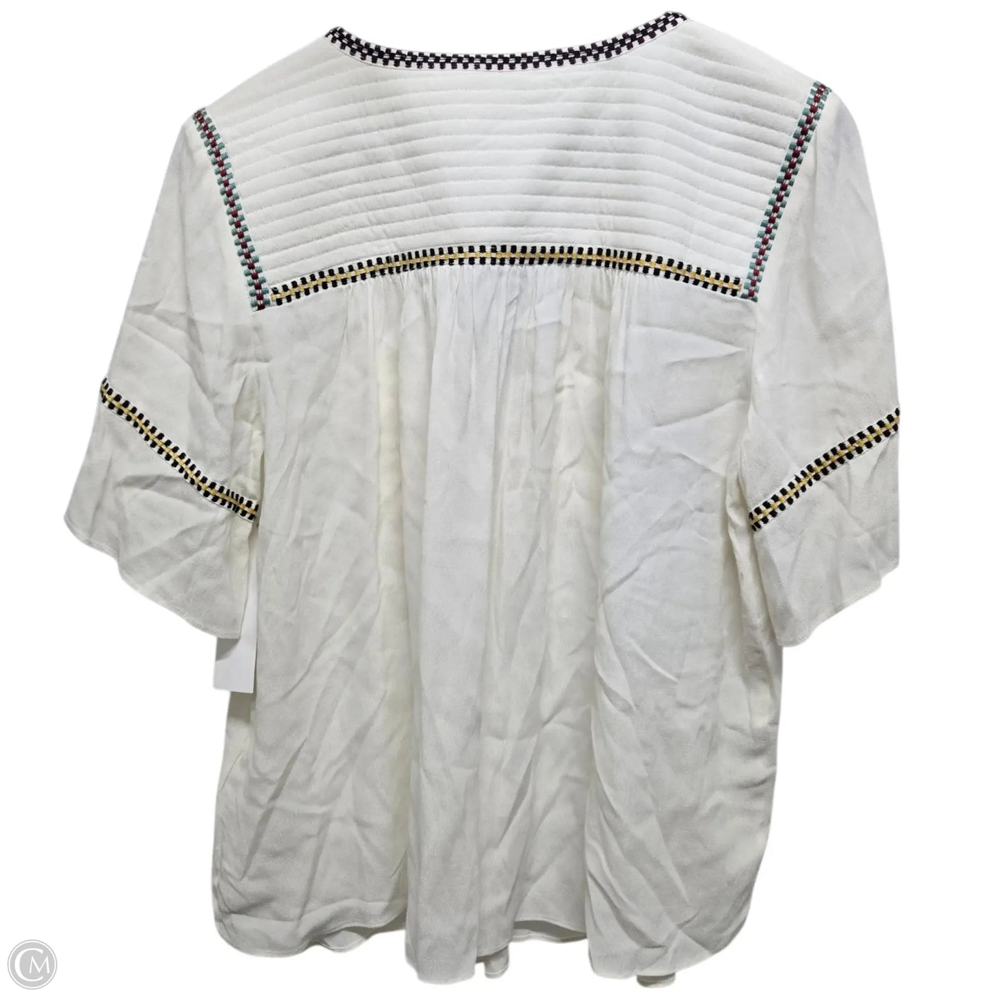 Top Short Sleeve By Clothes Mentor In Cream, Size: L
