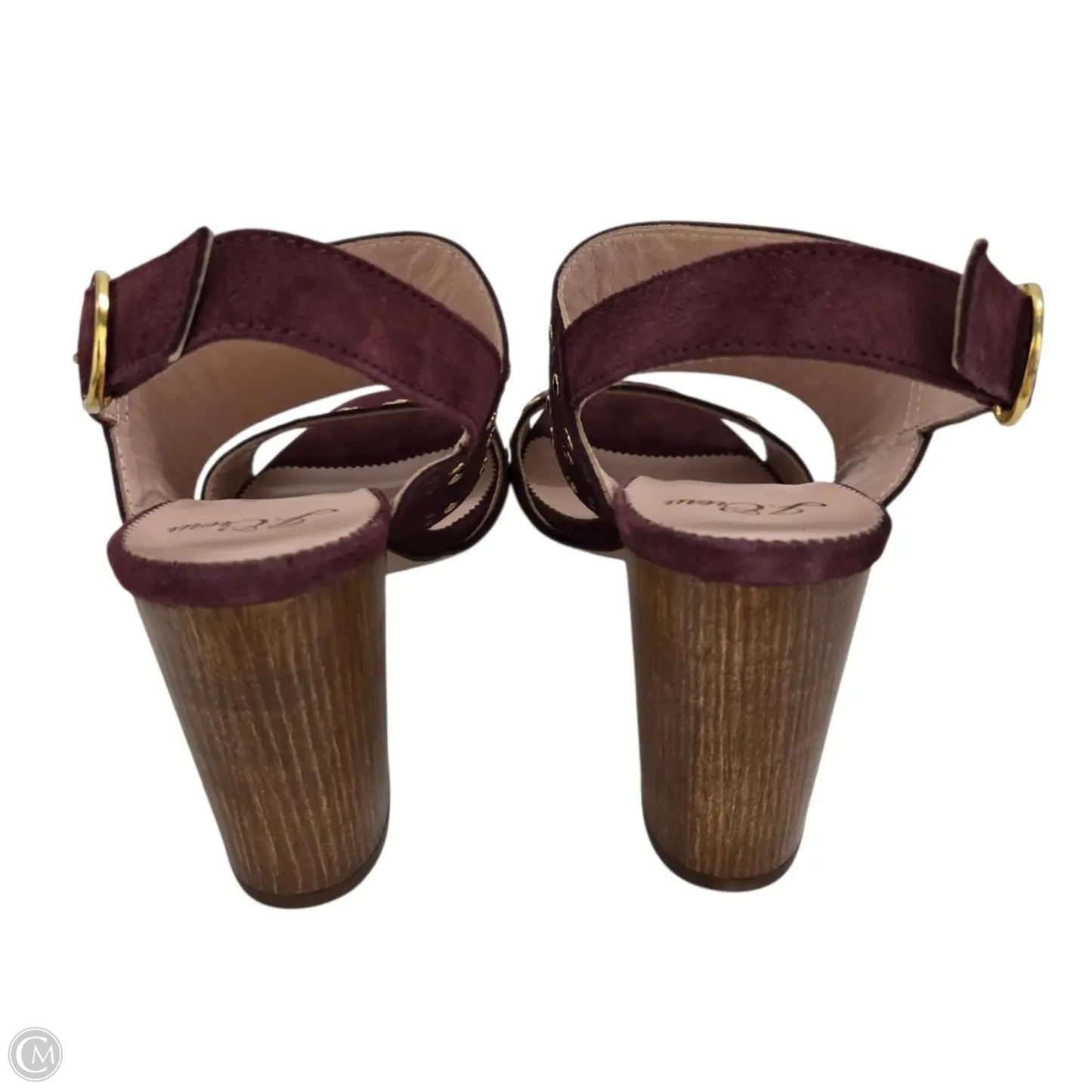 Sandals Heels Block By J. Crew In Maroon, Size: 8