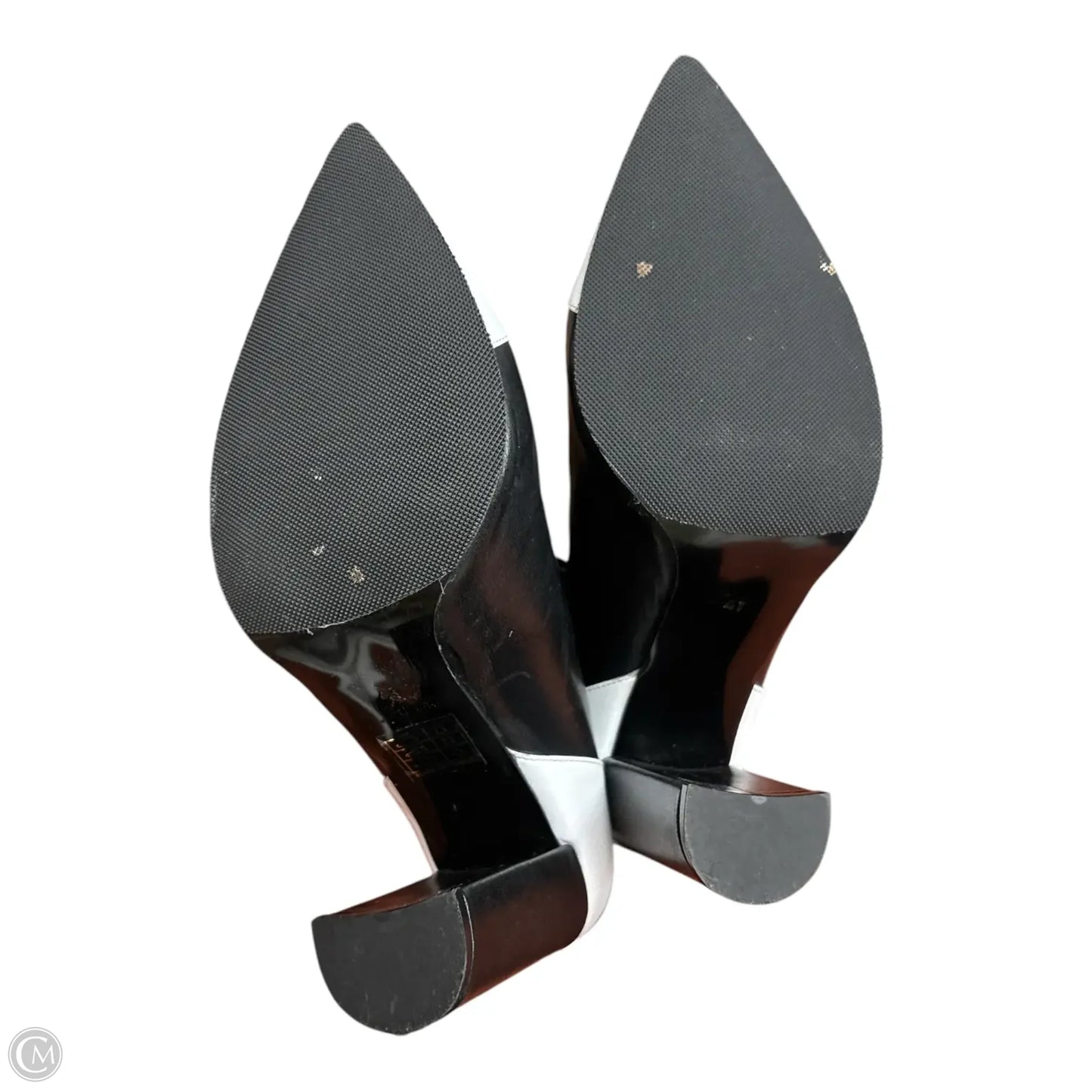 Boots Mid-calf Heels By Cma In Black & White, Size: