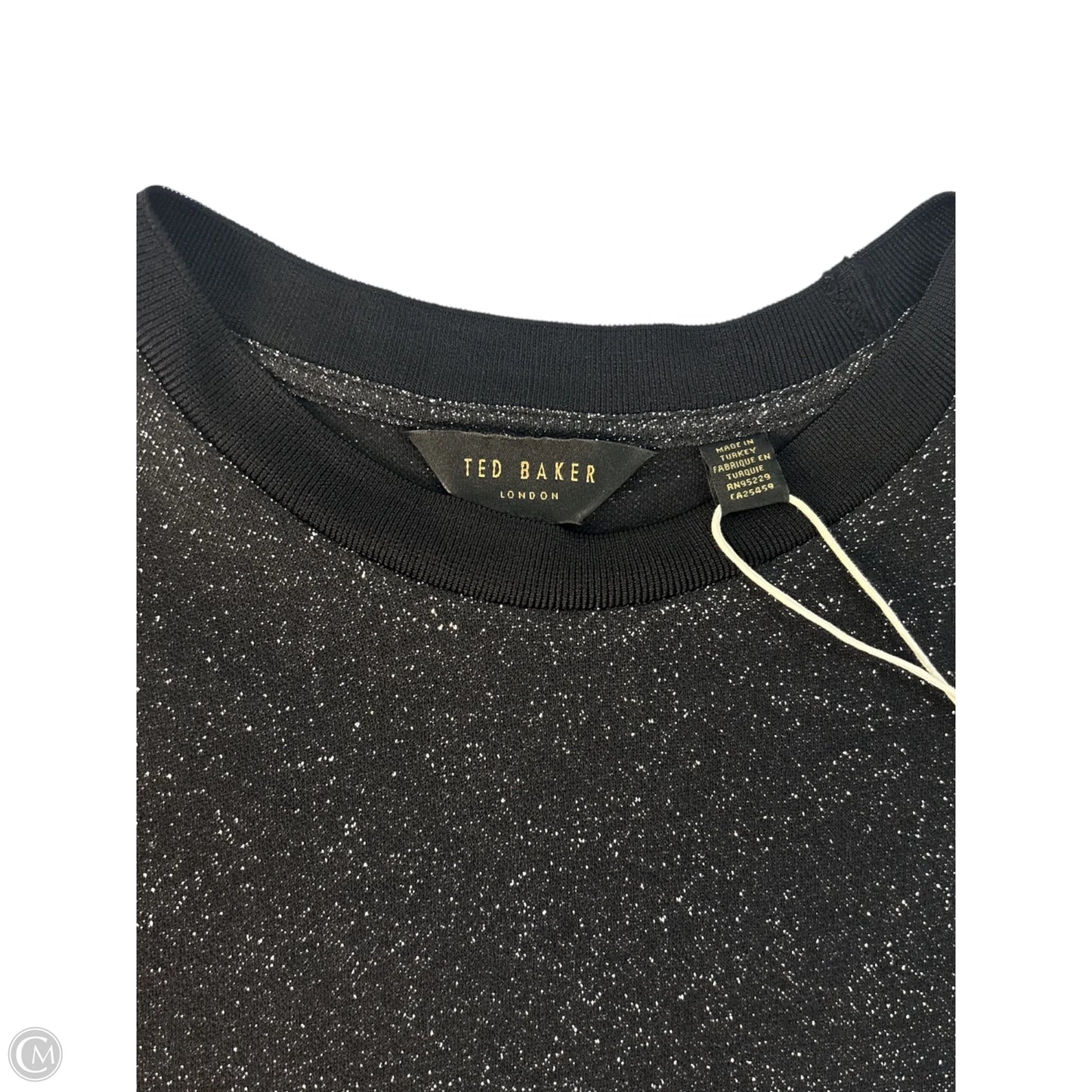 Top Short Sleeve By Ted Baker In Black & Silver, Size: S