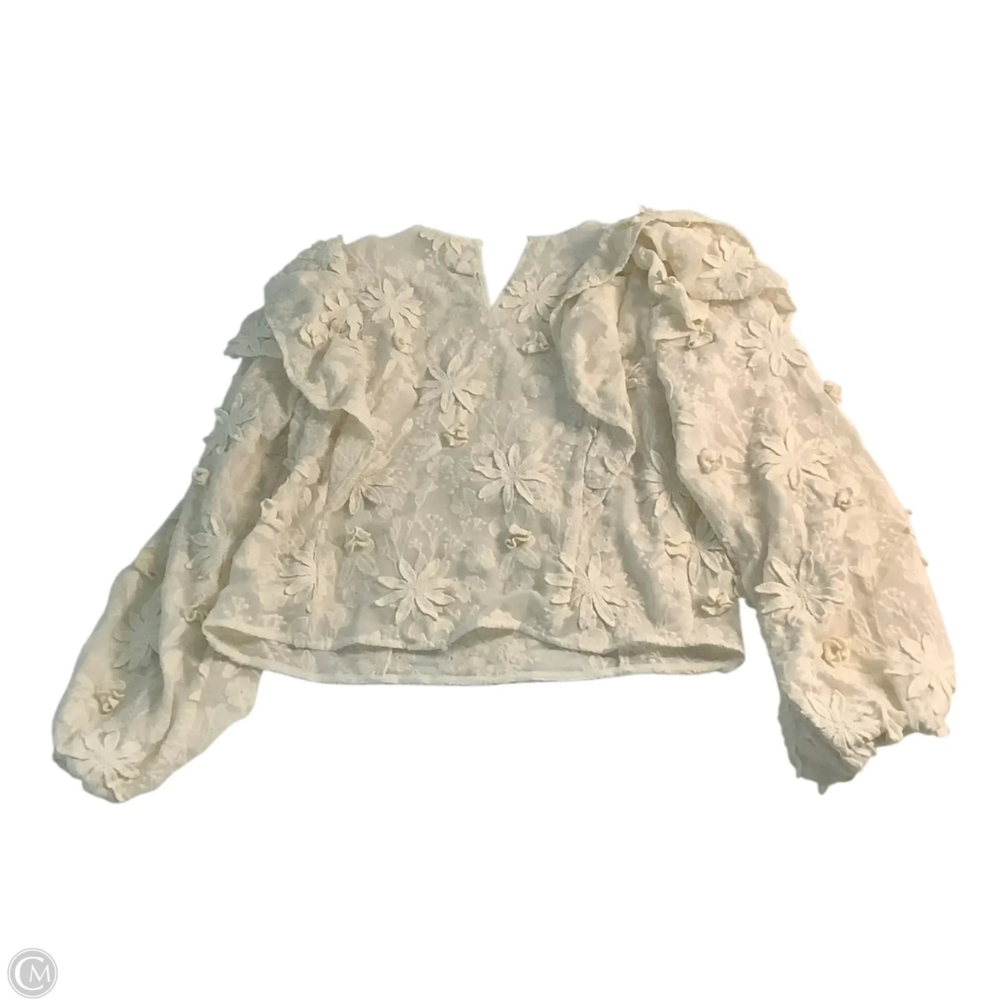 Top Long Sleeve By House Of Harlow In Cream, Size: M