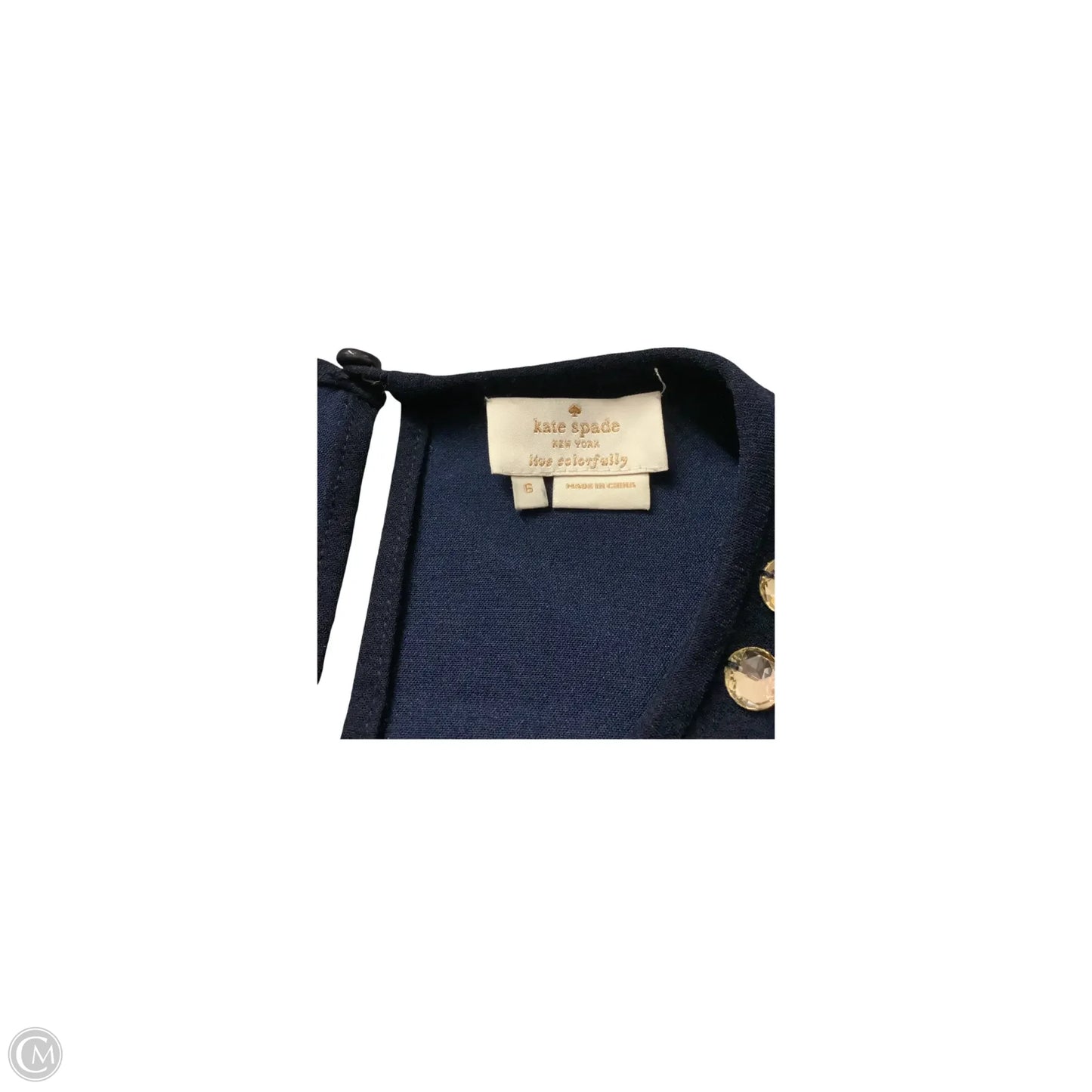 Top Short Sleeve Designer By Kate Spade In Navy, Size: 6