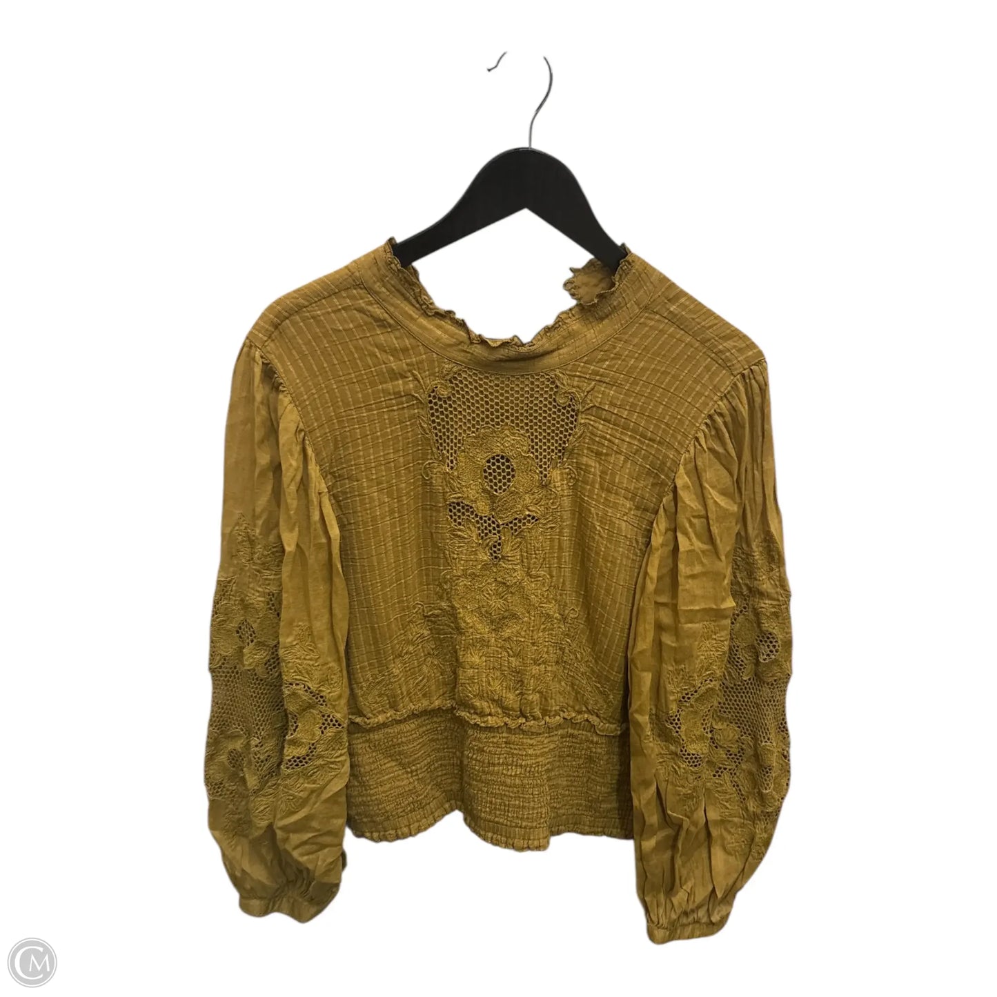 Top Long Sleeve Basic By Anthropologie In Green, Size: L